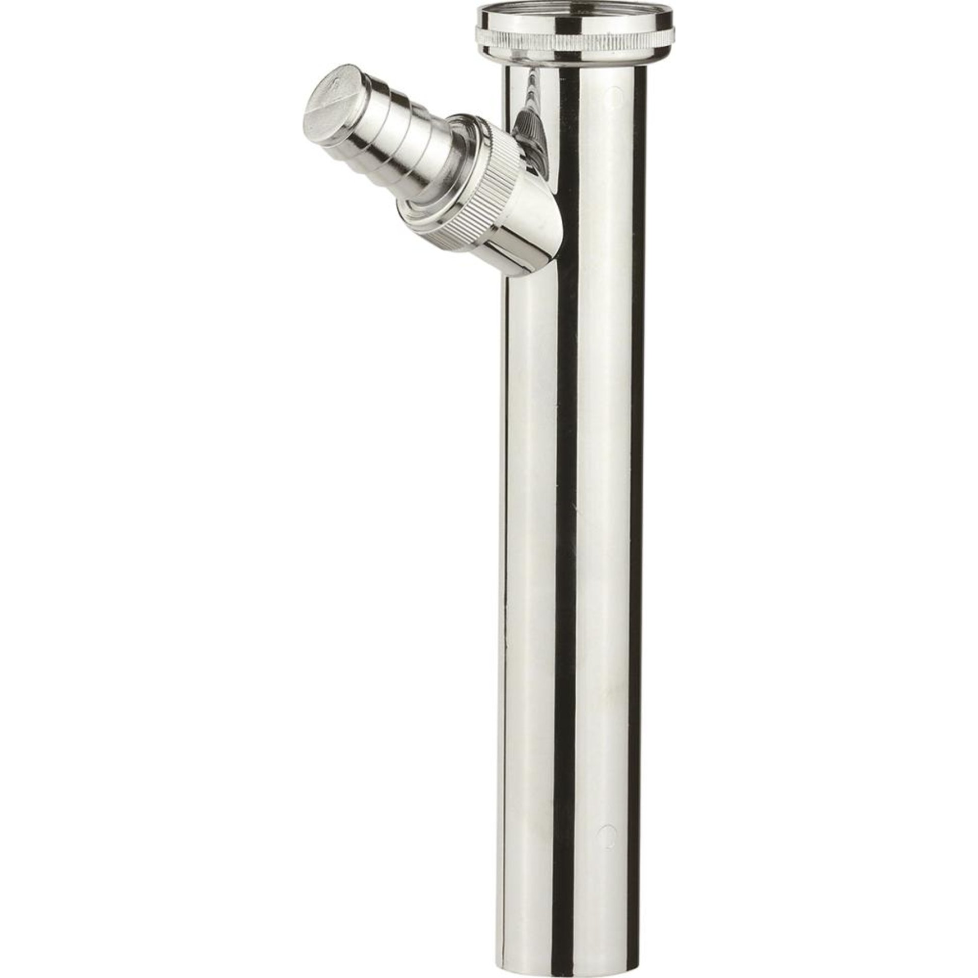 Tauchrohr Siphon, Chrom, 1 1/4"x 3/4"Tx 200x 32mm mit Waschgeräteanschl. mit Waschgeräteanschluss