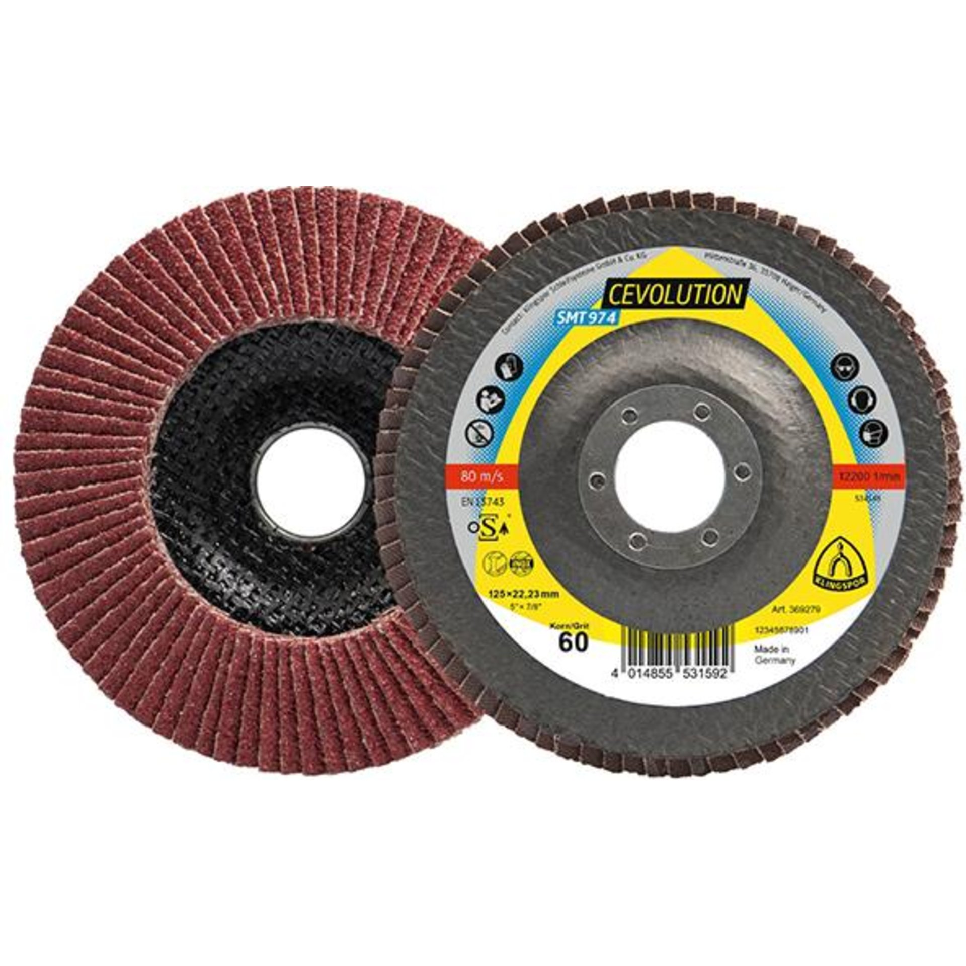 Fächerschleifsch. SMT 974125x22,23mm gewölbt K40 Keramikkorund K40 Klingspor