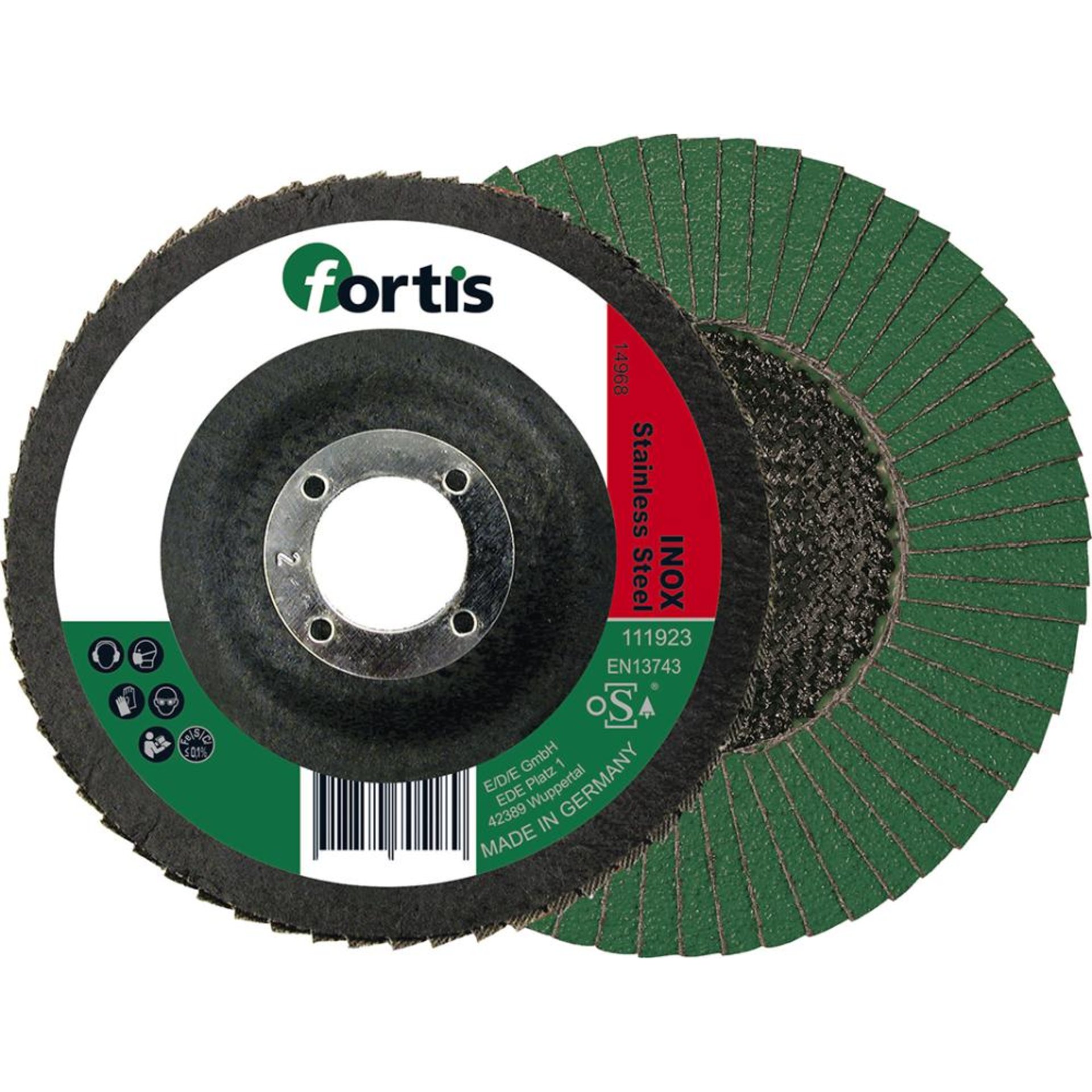 Fächerschleifscheibe Inox115mm K40 gewölbt FORTIS