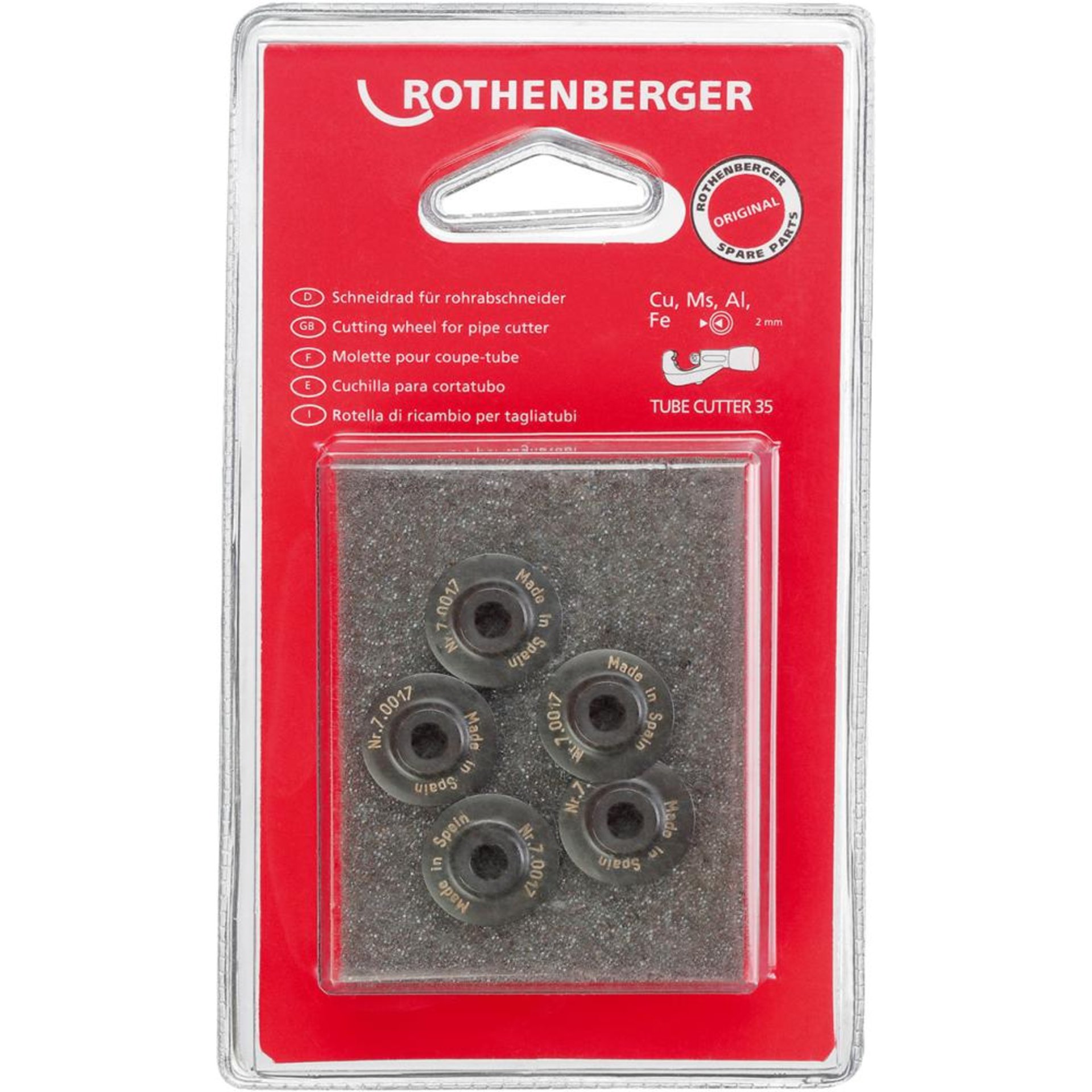 Schneidrad für Stahl 1.3/8" Pack a 5 Stck Rothenberger