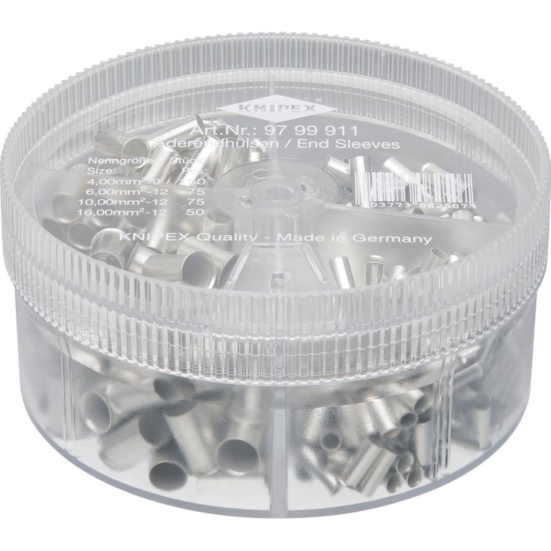 Aderendhülsen-Sortiment unisoliert 4-16qmm KNIPEX
