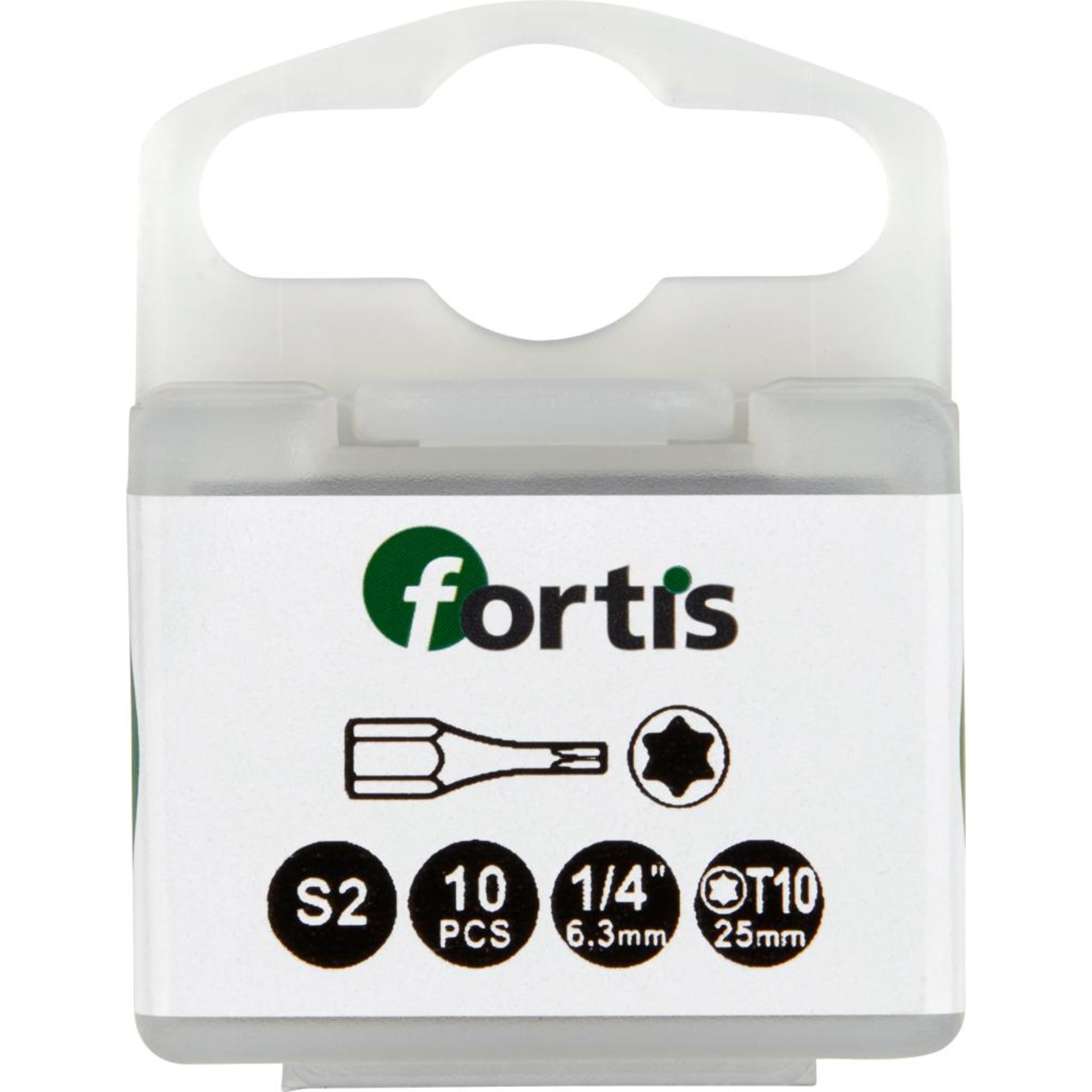 Bit Torsion 1/4" DIN3126 C6,3 T10x25mm 10er Pack FORTIS