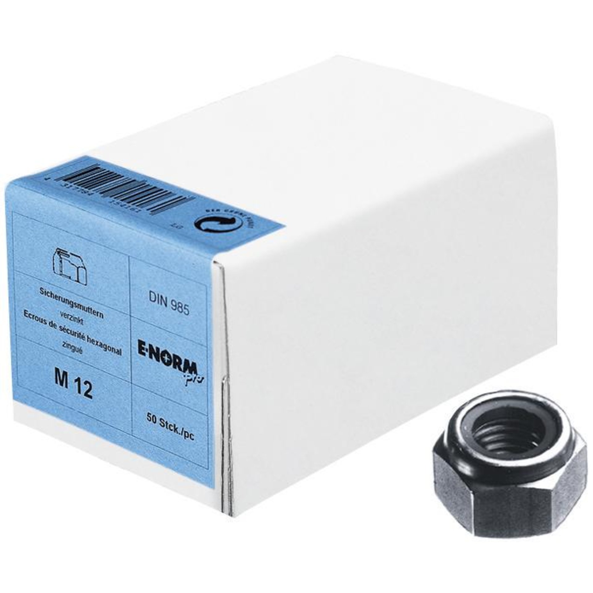 DIN 985, Sicherungsmutter, verzinkt, Handelsverpackung