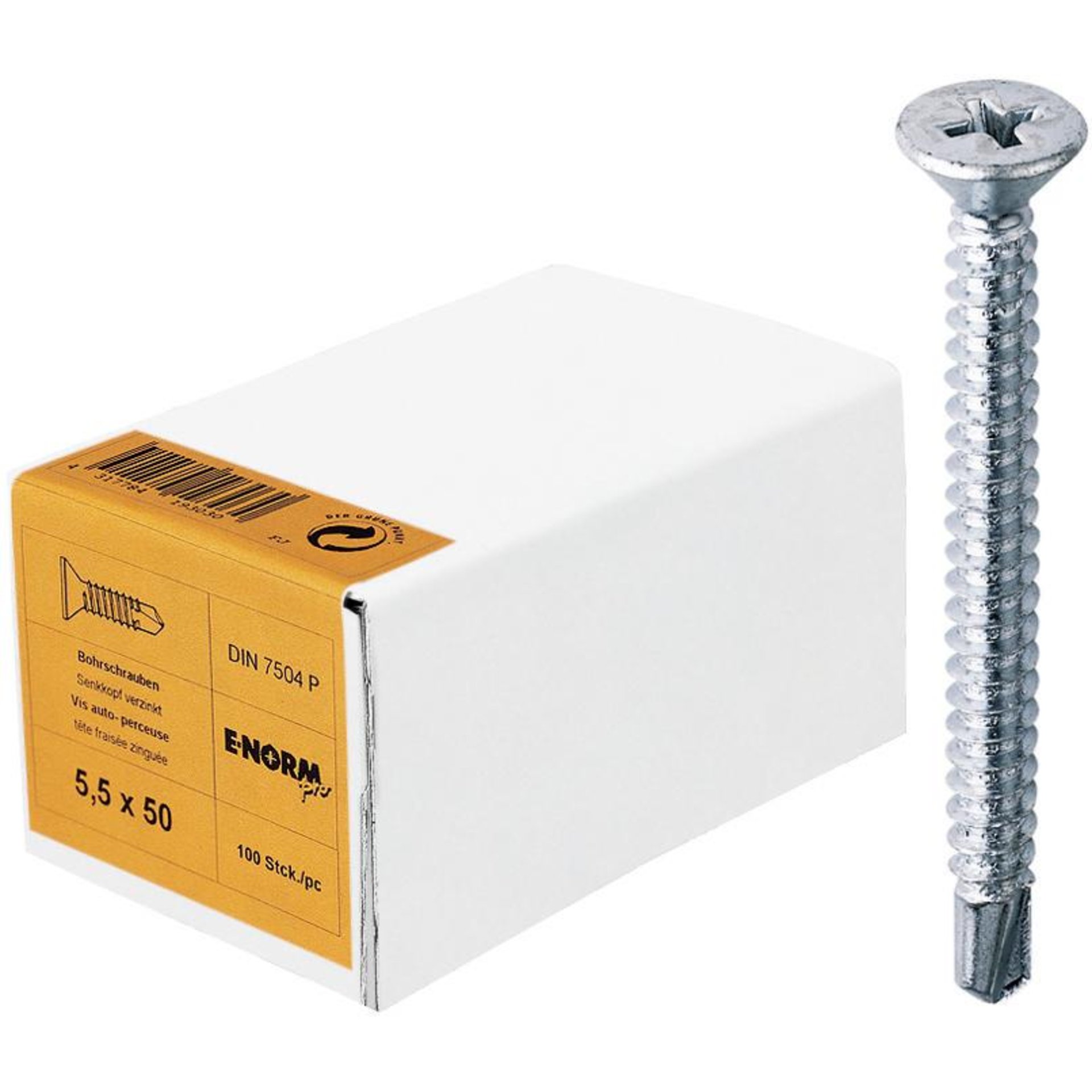 DIN 7504 Form O, Bohrschraube, galvanisch verzinkt