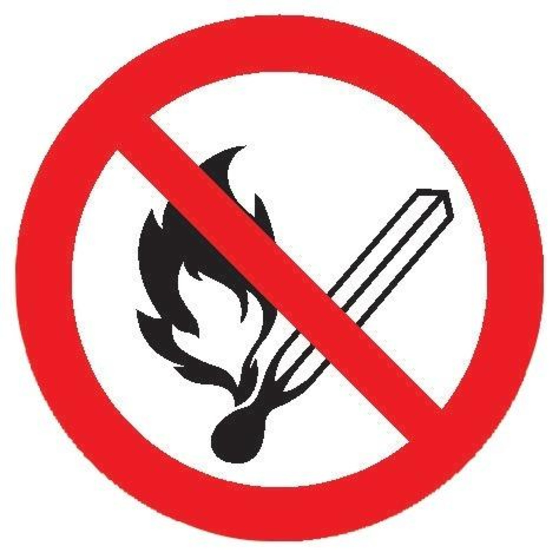 Verbotsschild, Feuer, offenes Licht und Rauchen verboten
