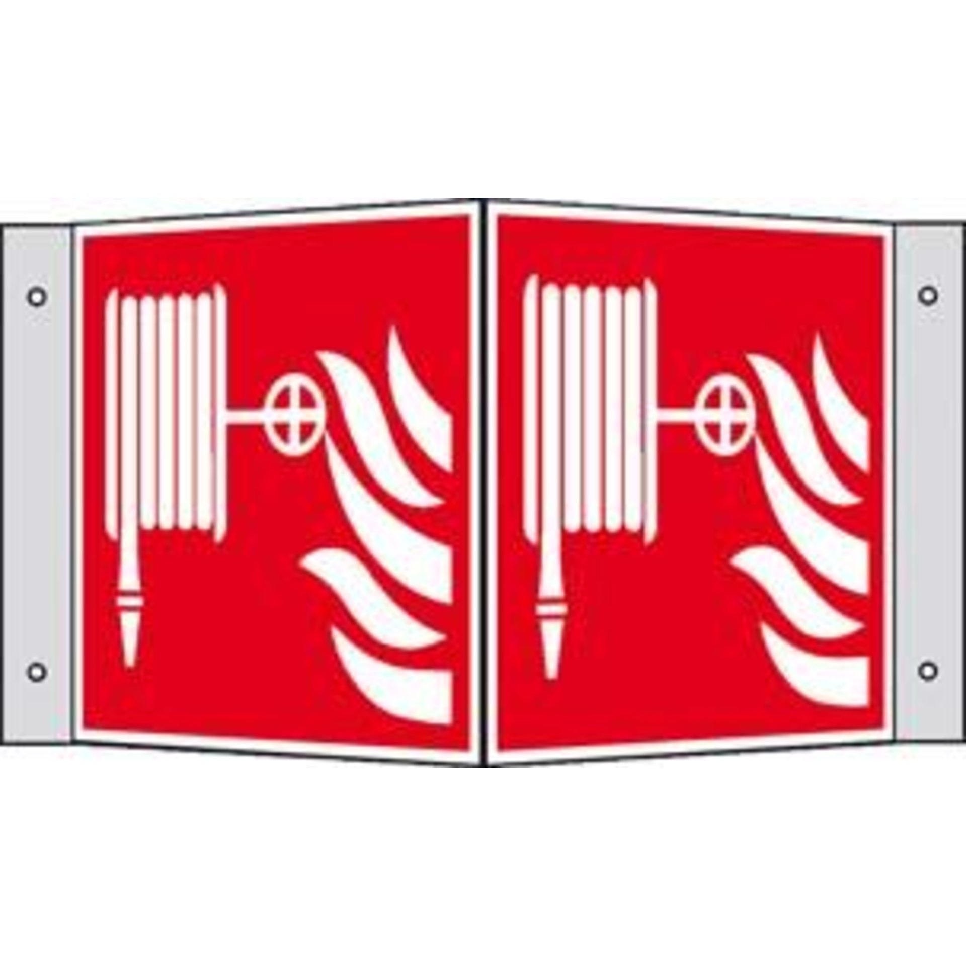 Brandschutzschild Alu B200xH200 mm Winkel Löschschlauch langnachleuchtend