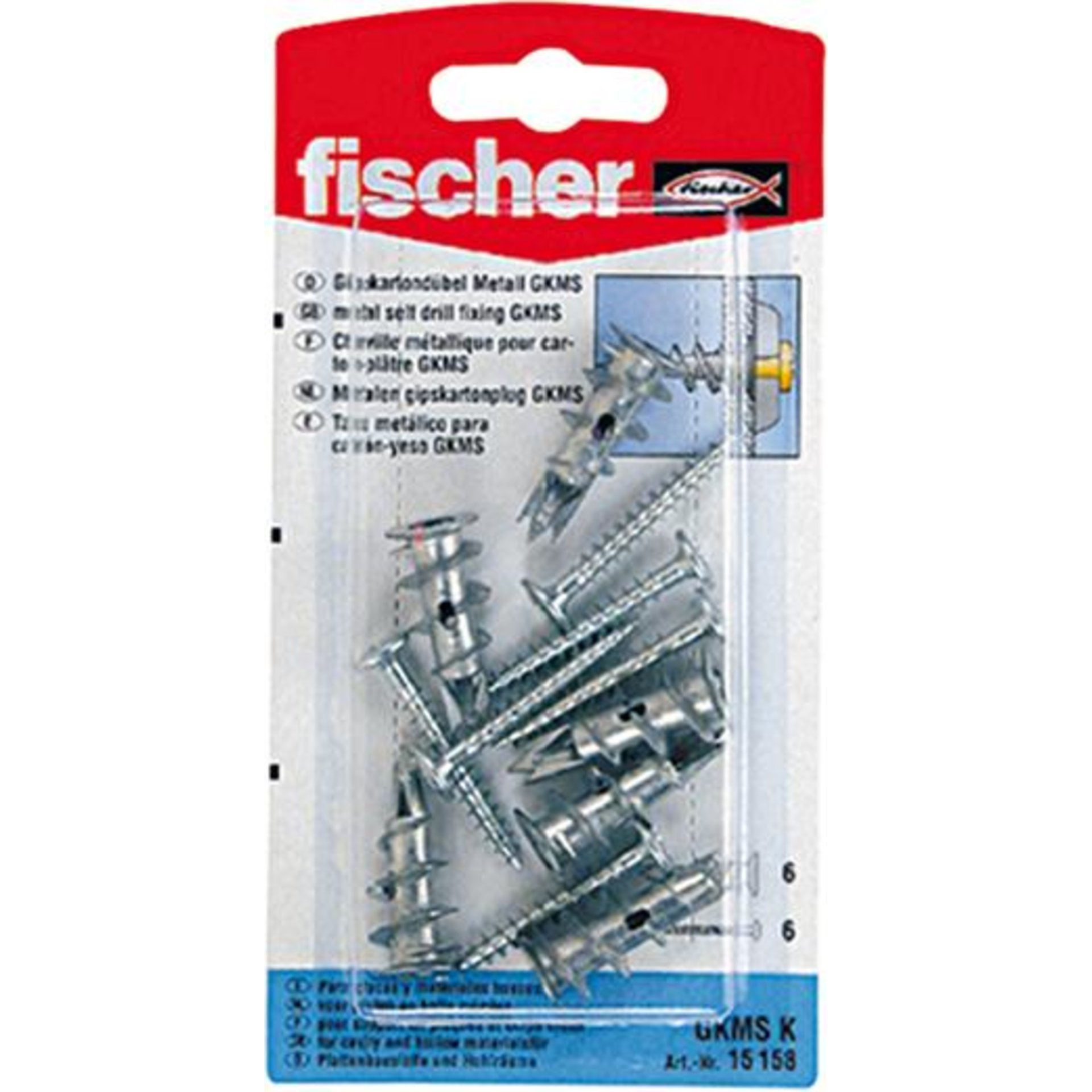 fischer® Gipskartondübel GKM Metall, mit Schrauben, SB-Karte