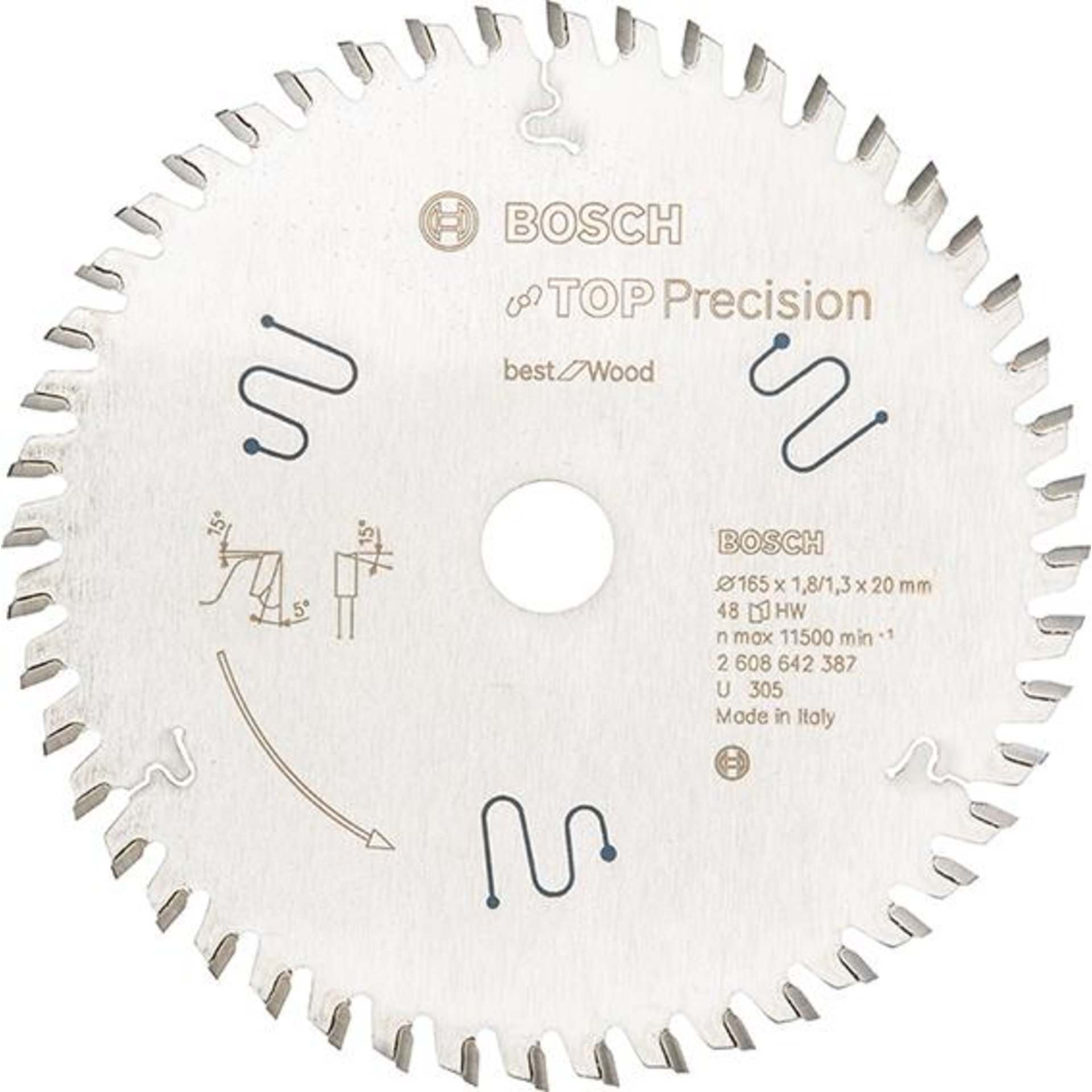 HM-Kreissägeblatt 165x1,8/1,3x20 56Z TF Bosch VE à 1 Stück Top Precision MultiMat