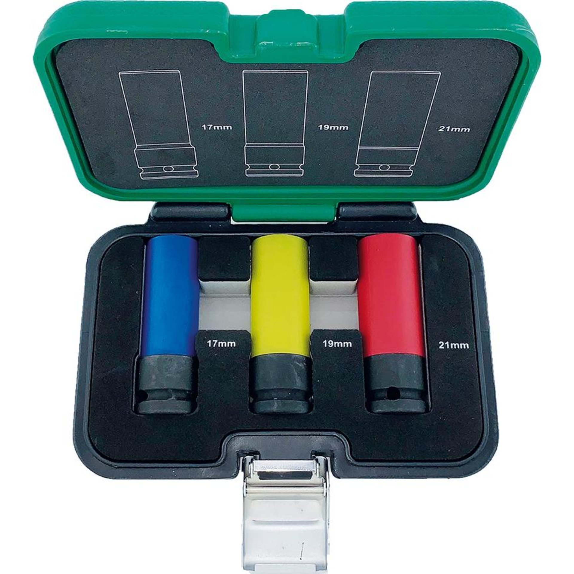 Kraft- Steckschlüsseleinsatz- Satz mit Kunststoff-Hülse1/2" 3-teilig FORTIS