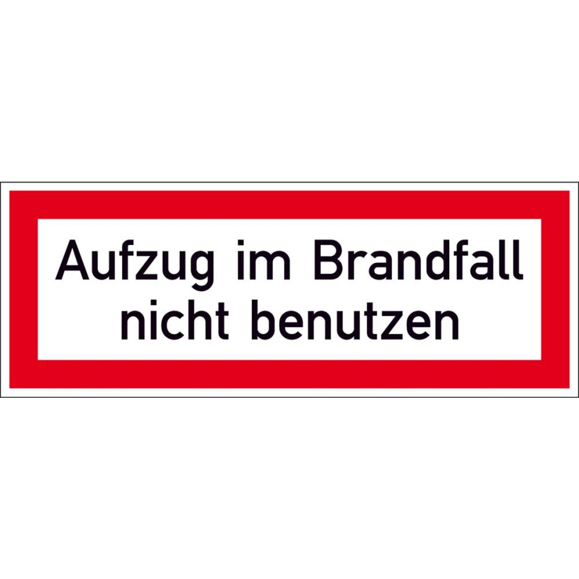 Hinweisschild, Aufzug im Brandfall nicht benutzen, langnachleuchtend