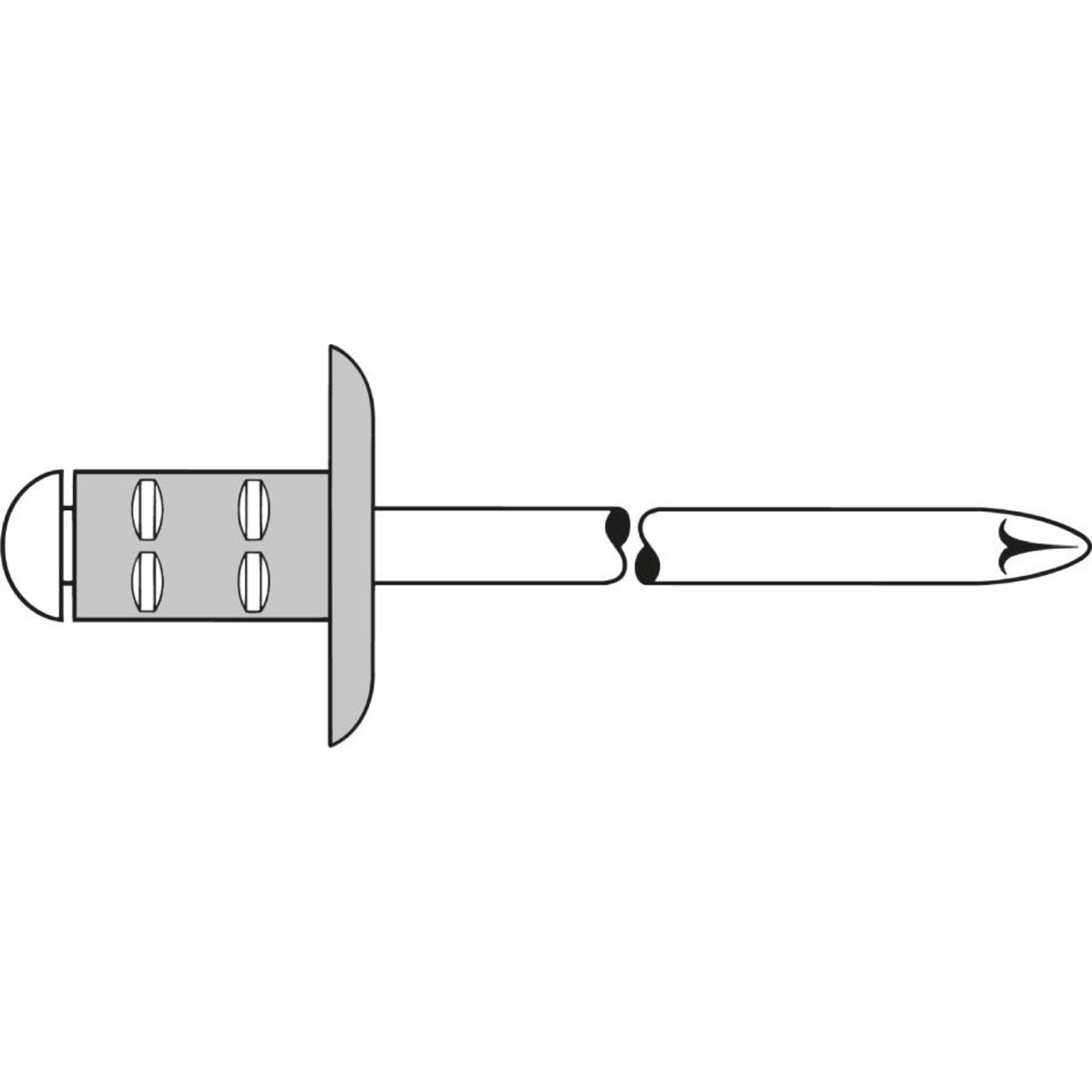 Mehrbereichs-Blindniet Alu/Stahl Großkopf 4,8x10mm GESIPA PolyGrip