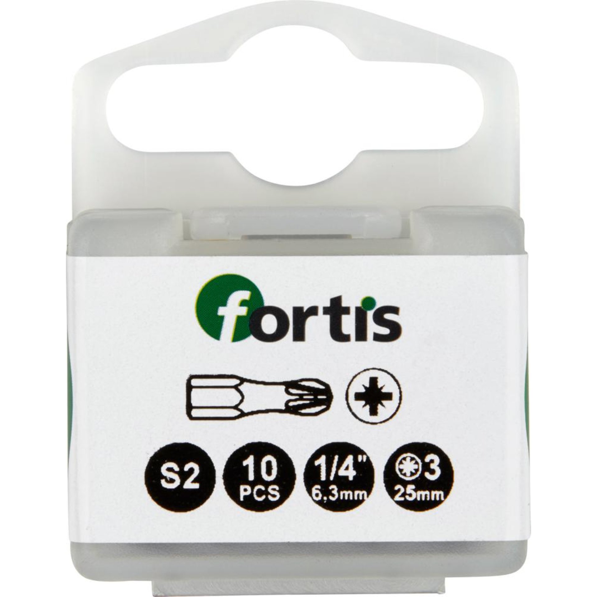 Bit Torsion 1/4" DIN3126 C6,3 PZ3x25mm 10er Pack FORTIS