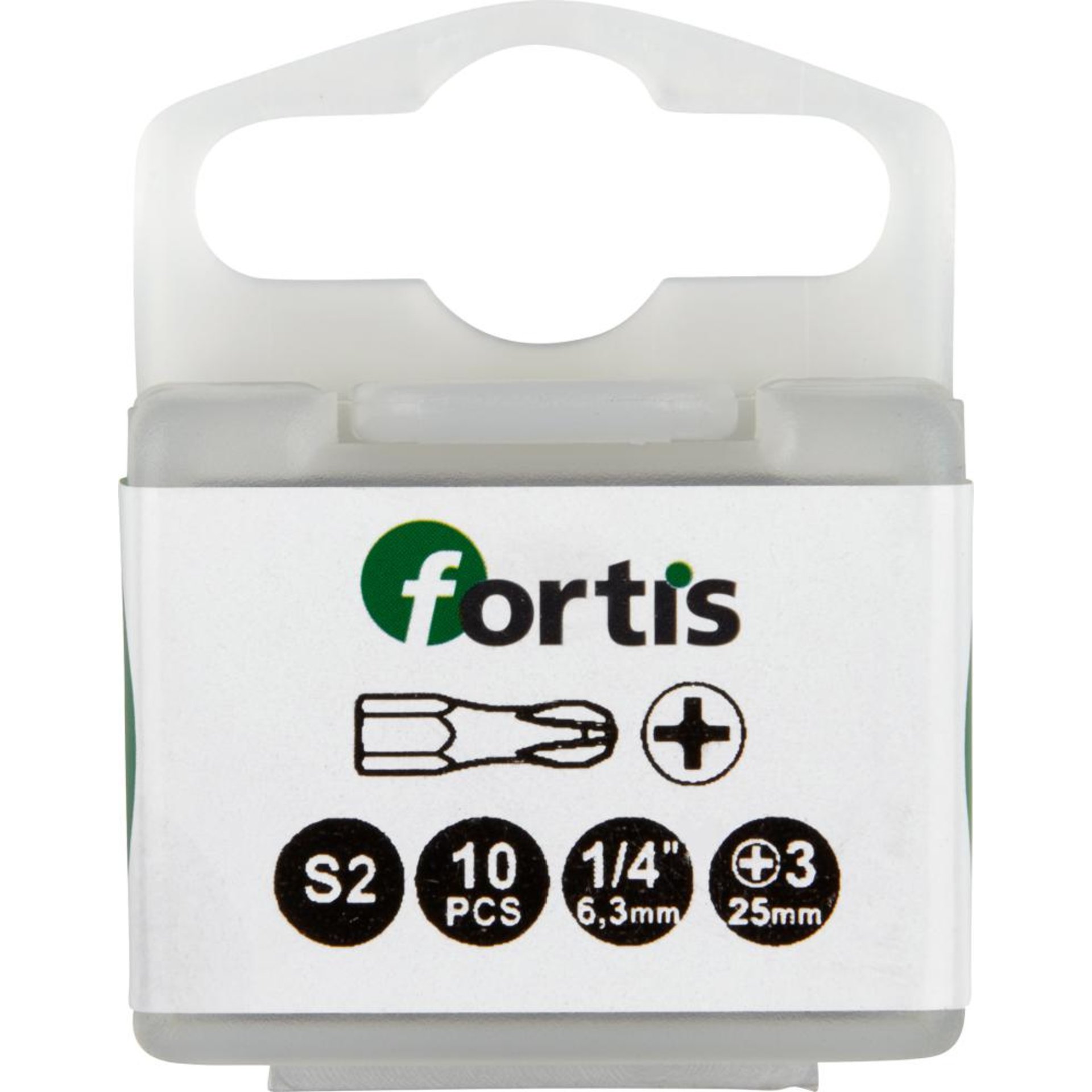 Bit Torsion 1/4" DIN3126 C6,3 PH3x25mm 10er Pack FORTIS