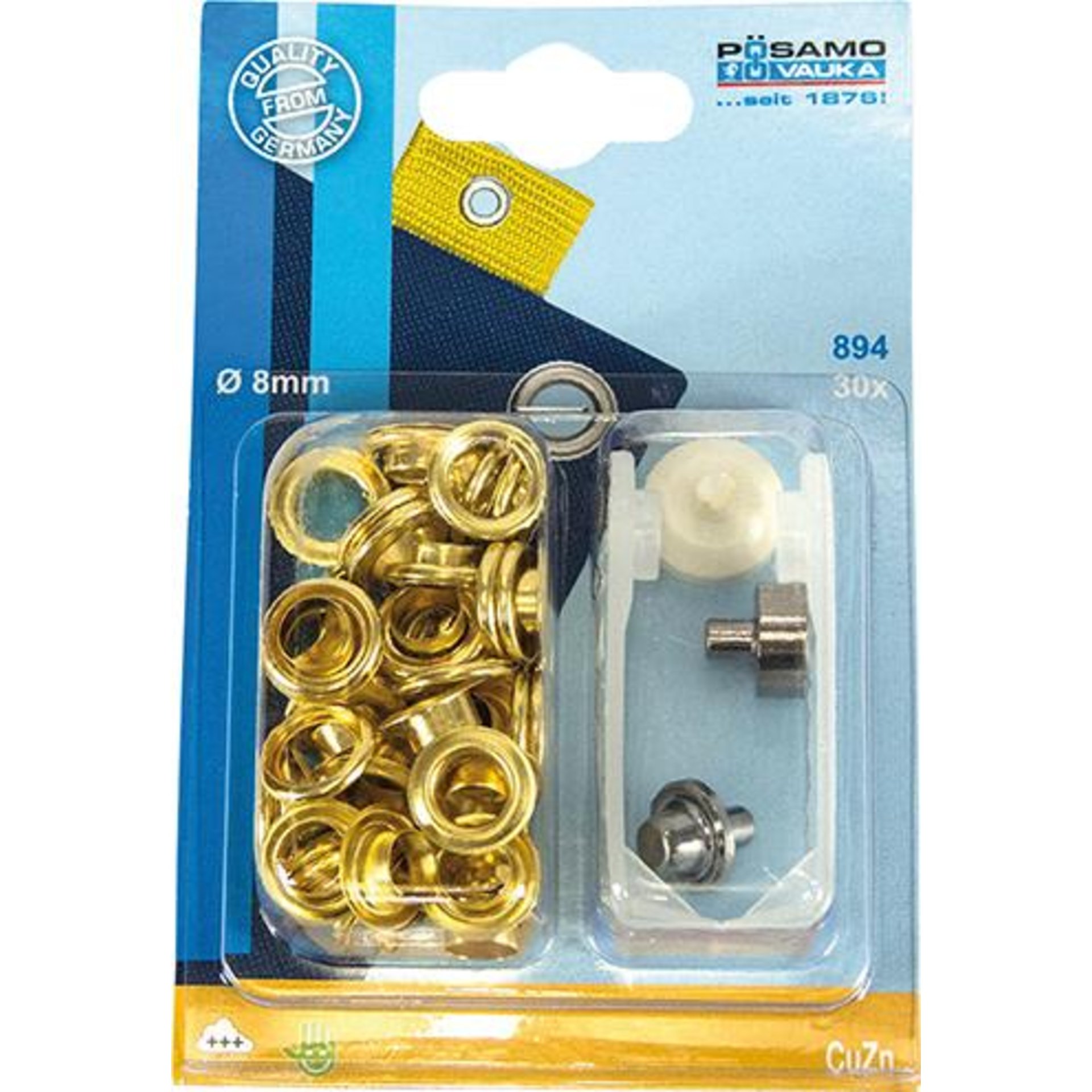 Öse + Scheibe, 8 mm (Innendurchmesser)