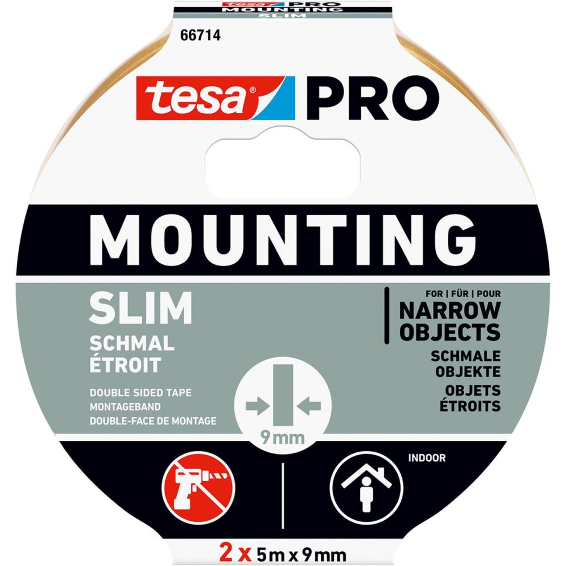 tesa Mounting PRO Schmal 2x 5m:9mm 66714-00000-00