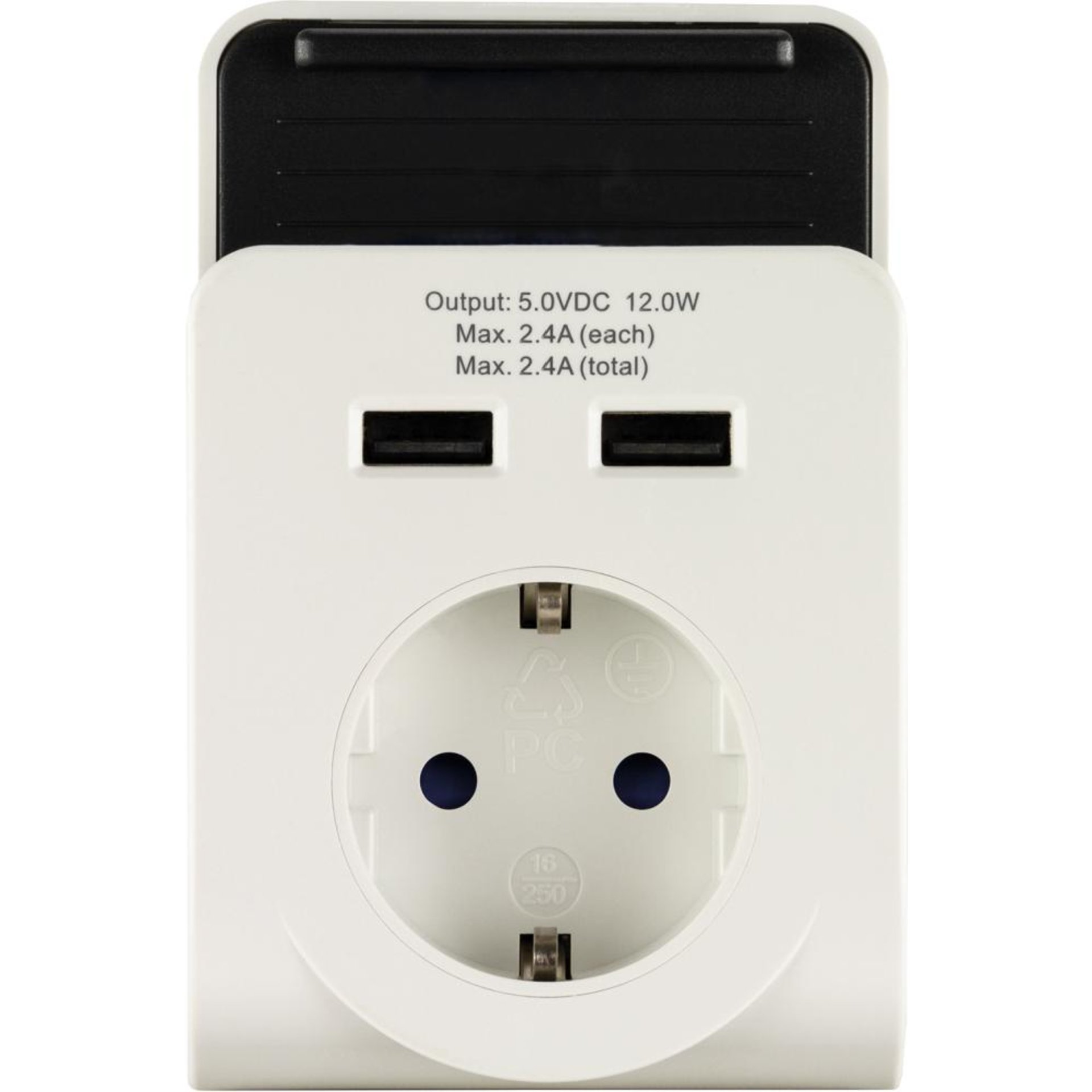 USB-Ladegerät DUO 2-fach m.Ladeschale weiß REV