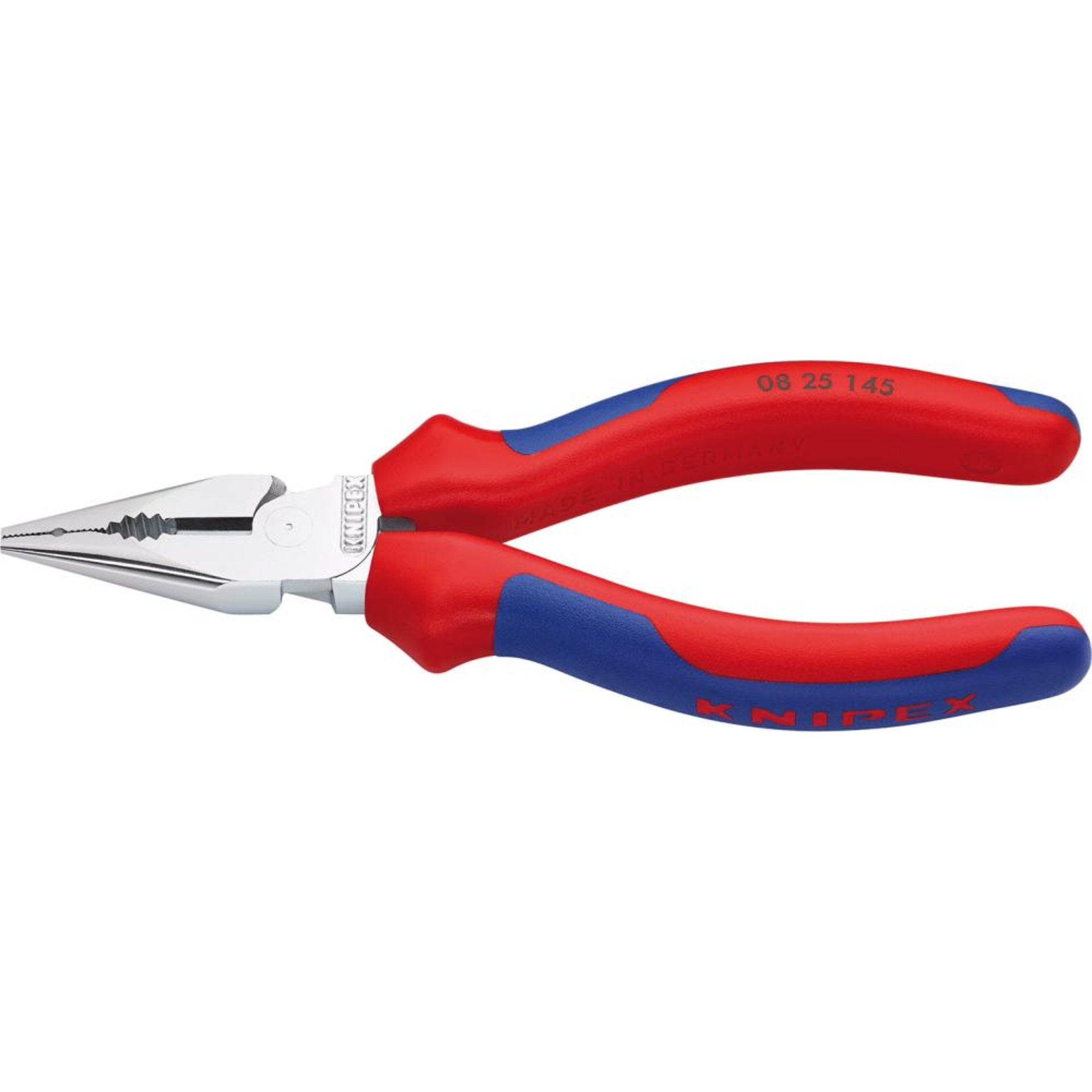 Spitz-Kombinationszange verchromt mit Mehrkomponenten-Griffen 145mm KNIPEX