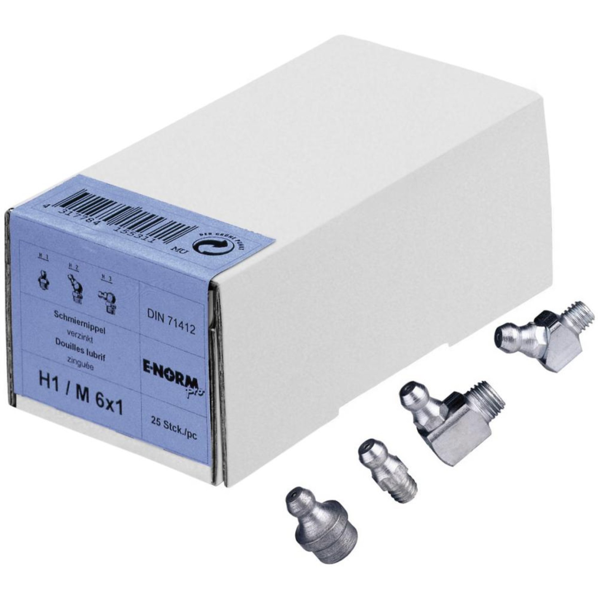 DIN 71412 Kegel-Schmiernippel, galvanisch verzinkt