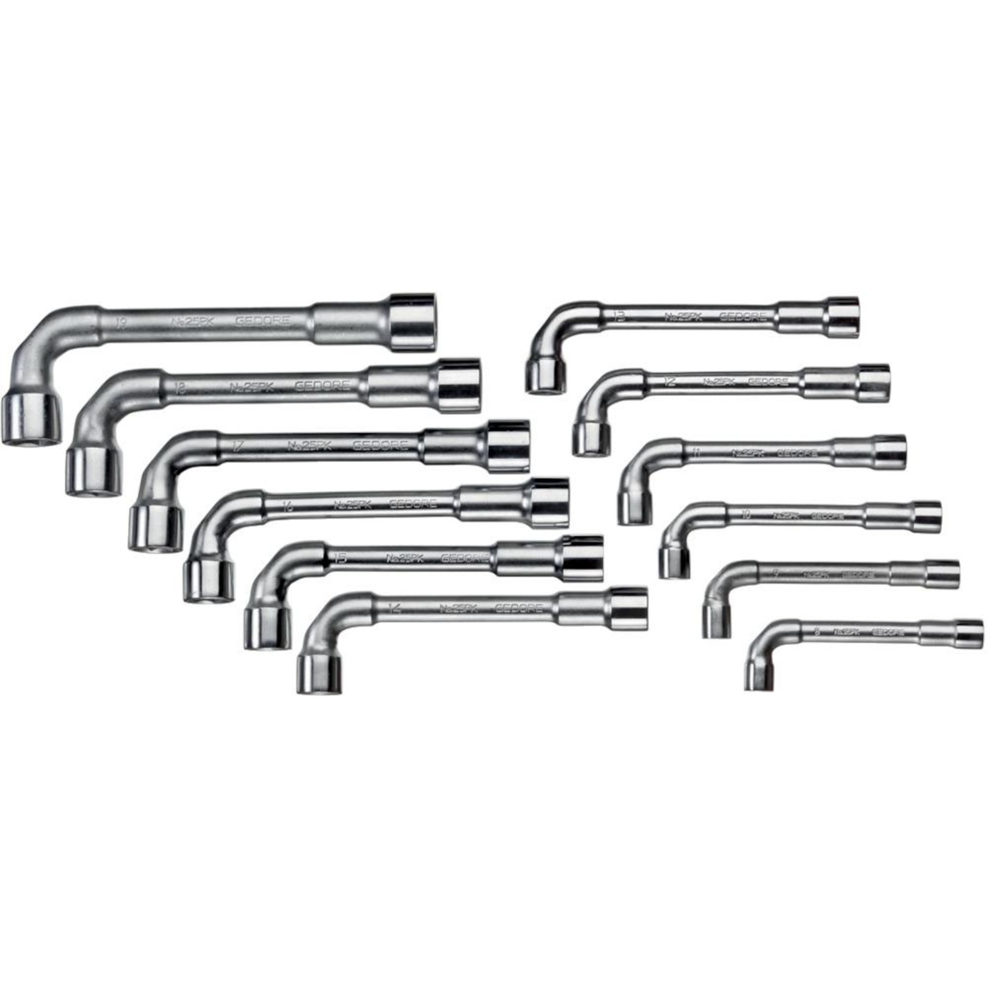 Steckschlüsselsatz abgew.12tlg. 6kt.doppelt Gedore