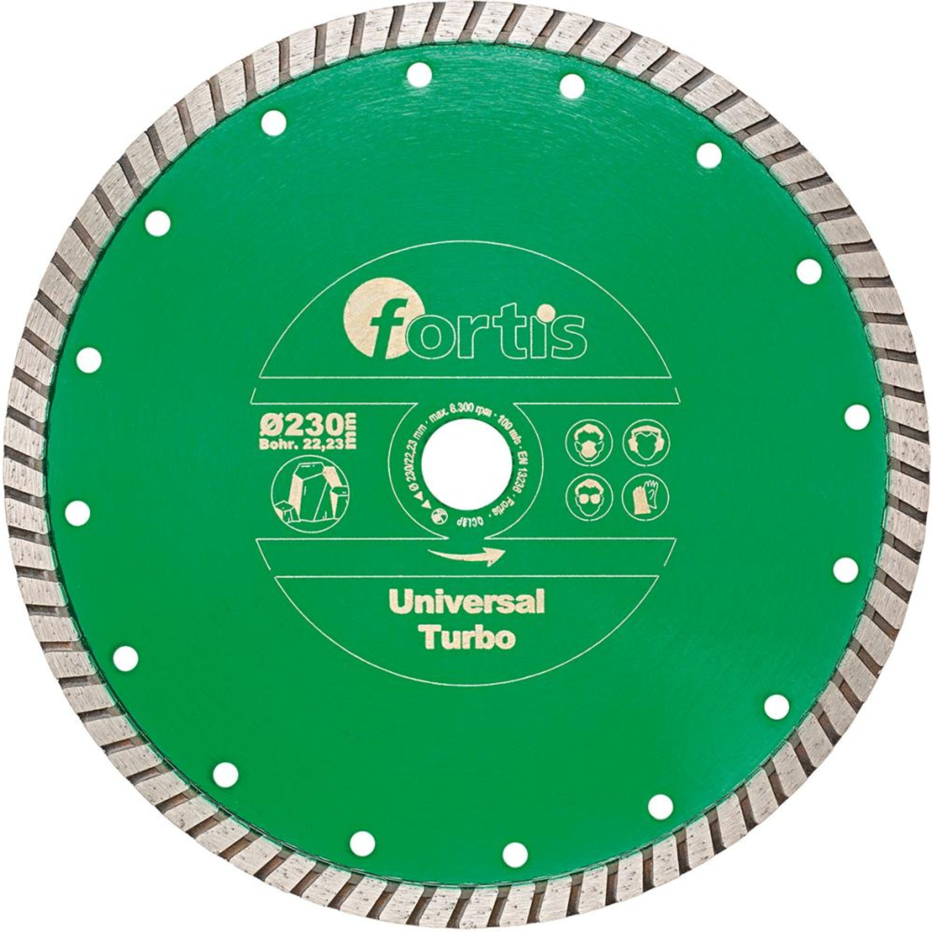 Diamant-Trennscheibe Universal Turbo Ø 115 mm turbosegmentiert 10 mm Bohrung 22,2 mm FORTIS