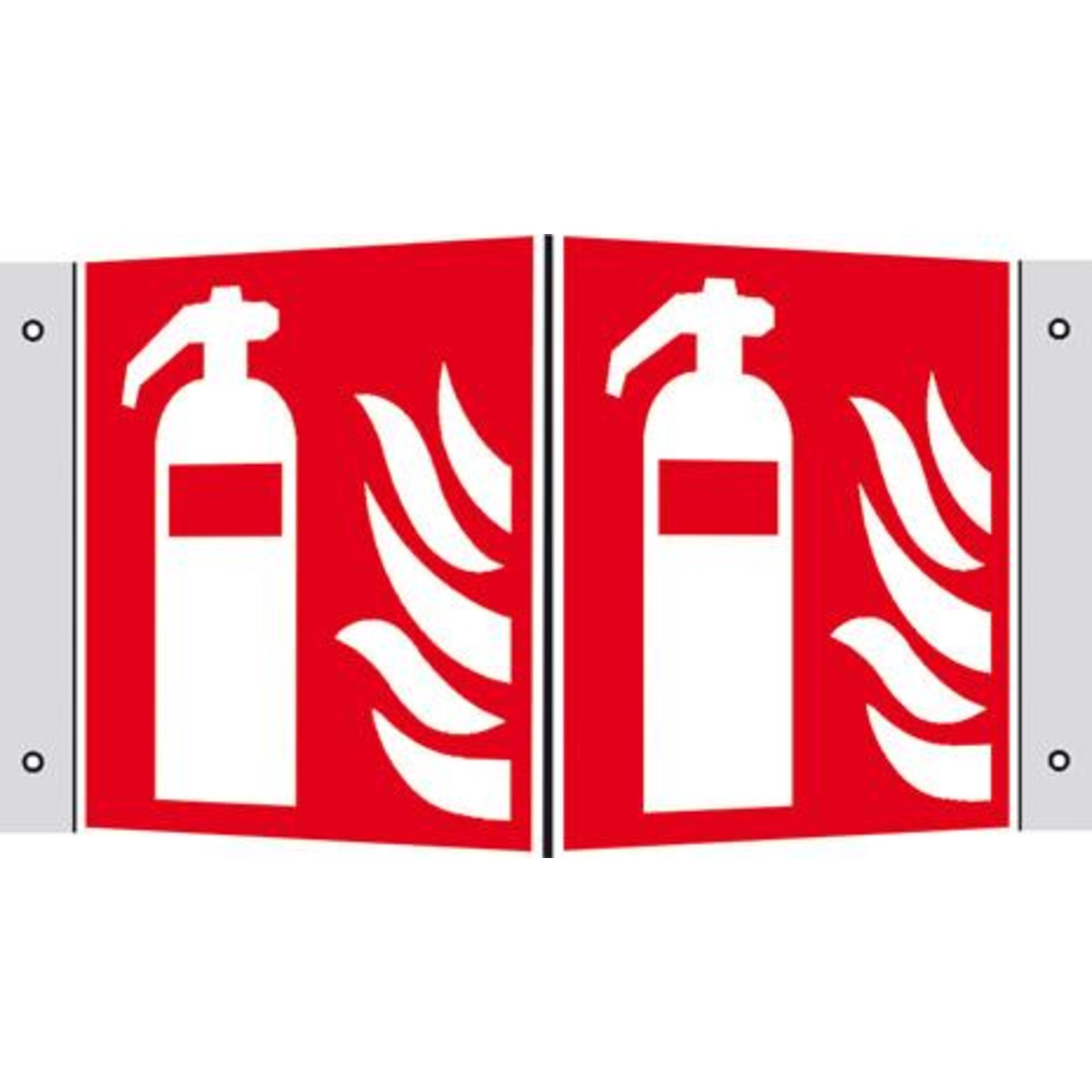 Brandschutzsschild, Feuerlöscher als Winkelschild