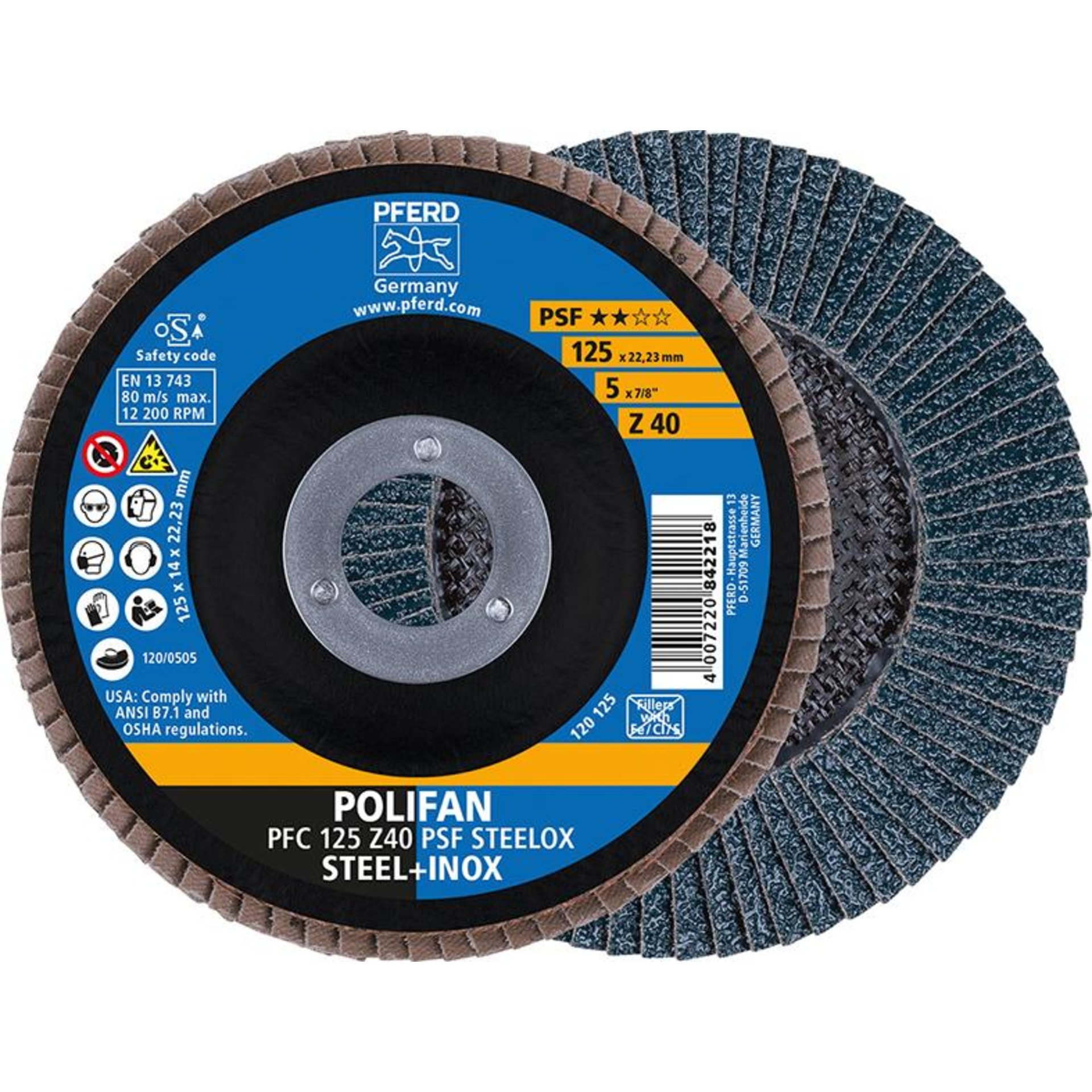 Fächerschleifscheibe POLIFAN Z PSF STEELOX