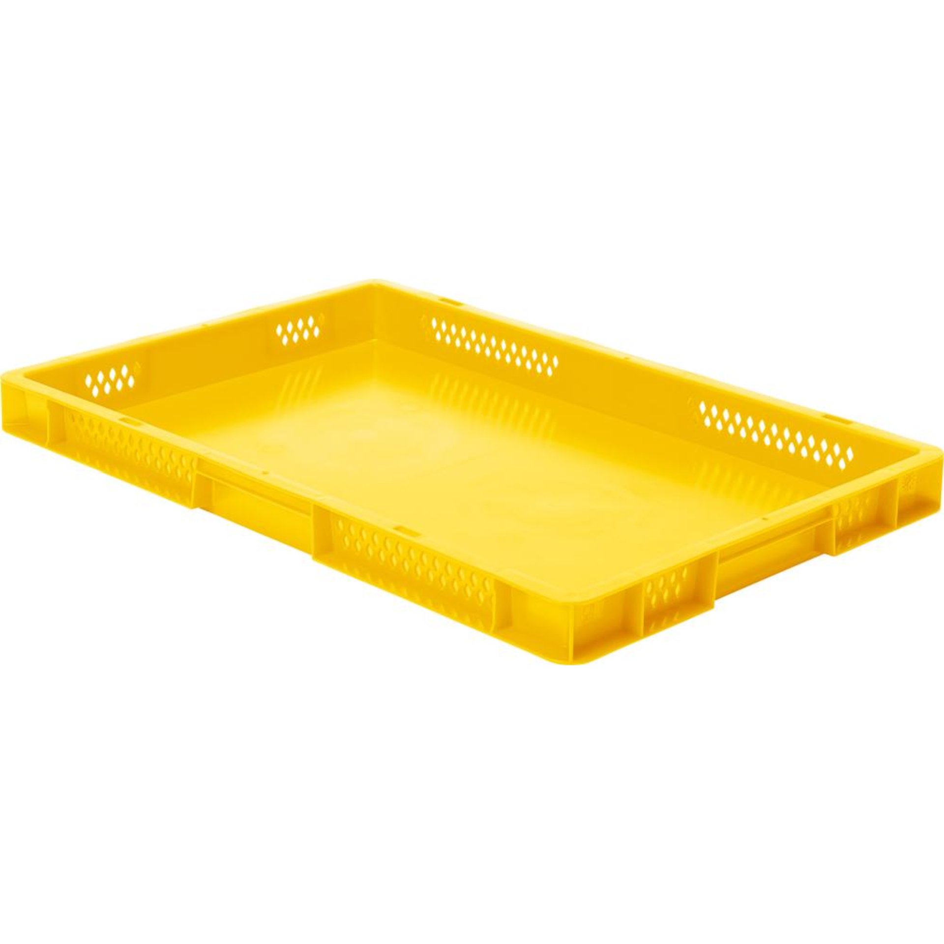 Transport-Stapelkasten B600xT400xH50 mm gelb, geschlossen ohne Griffloch