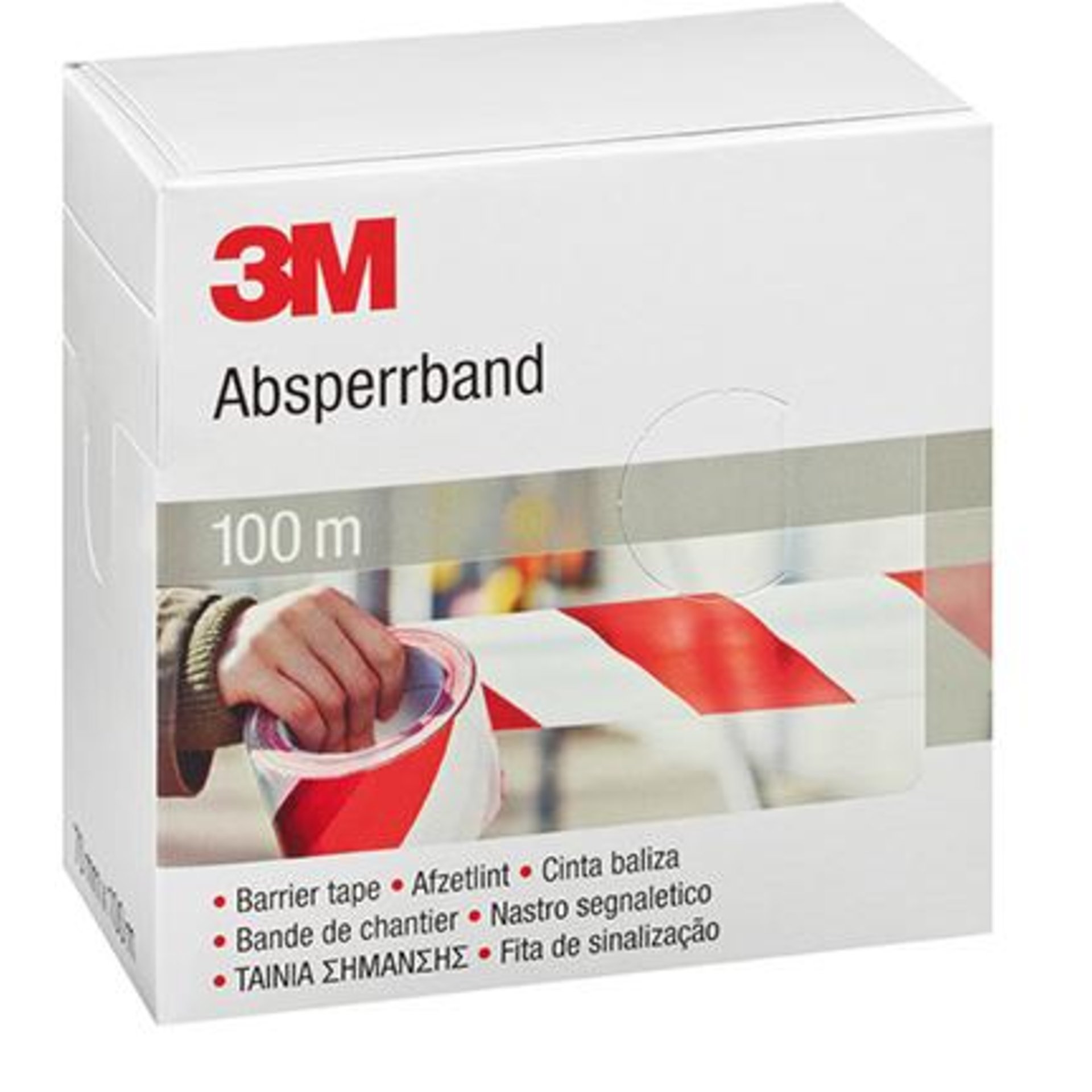 Absperrband 70mm x 100m rot-weiß 3M