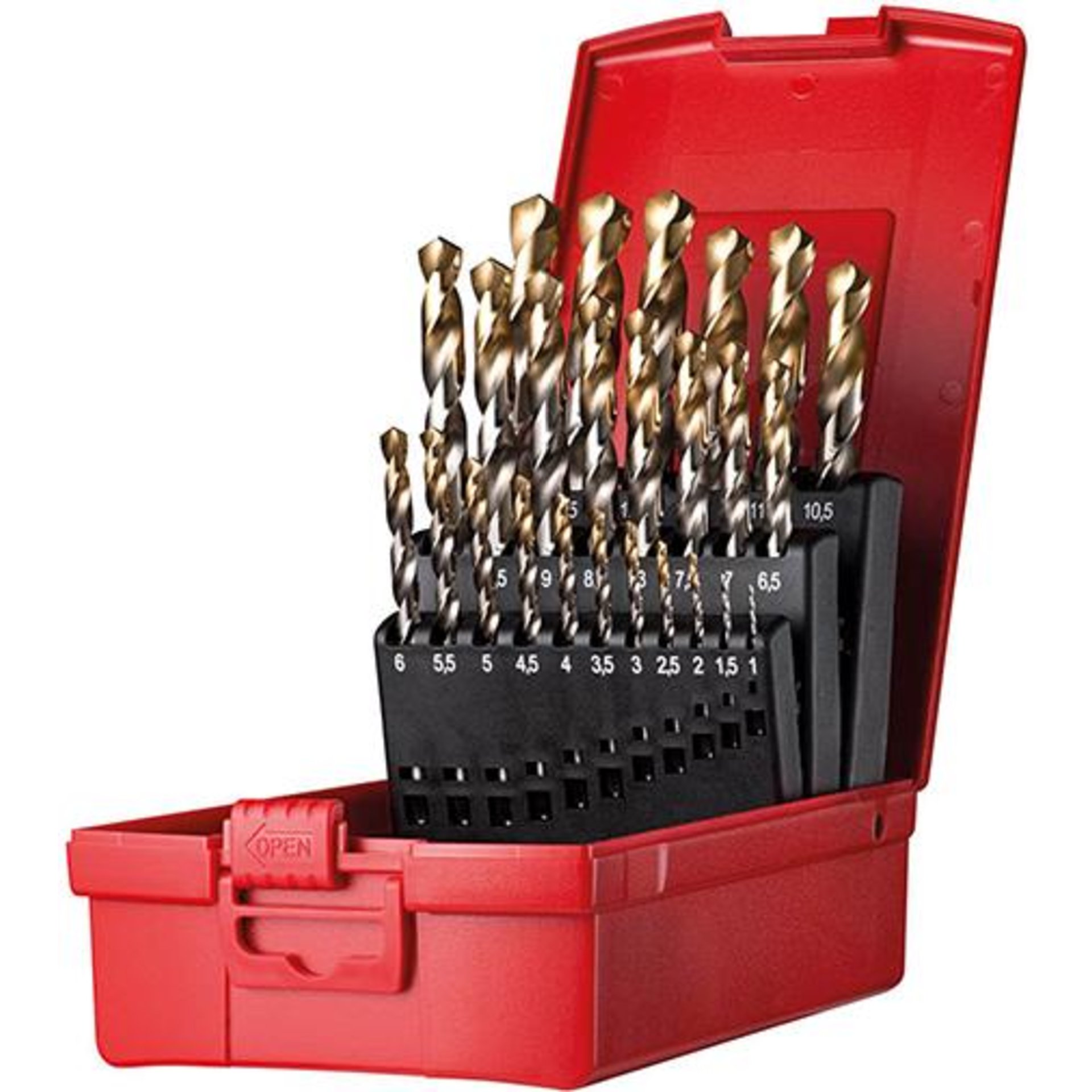 Spiralbohrer Set 1-13mm x0,5 in A002 in Box 118G Typ N 4xD 25tlg. Tin Tip A095204 Dormer