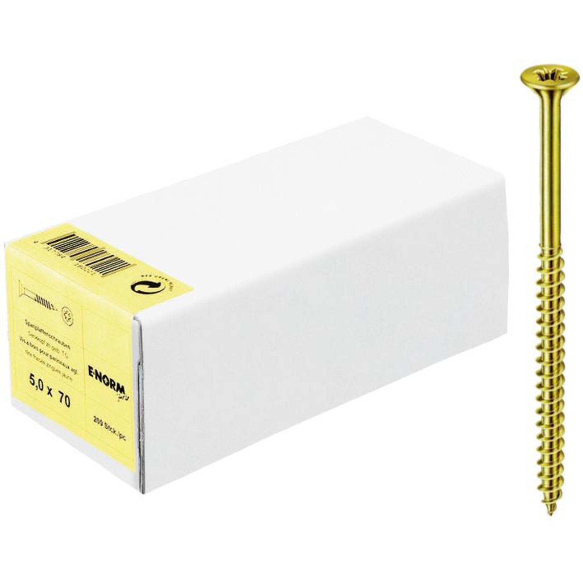 Spanplattenschraube, gelb, Teilgewinde