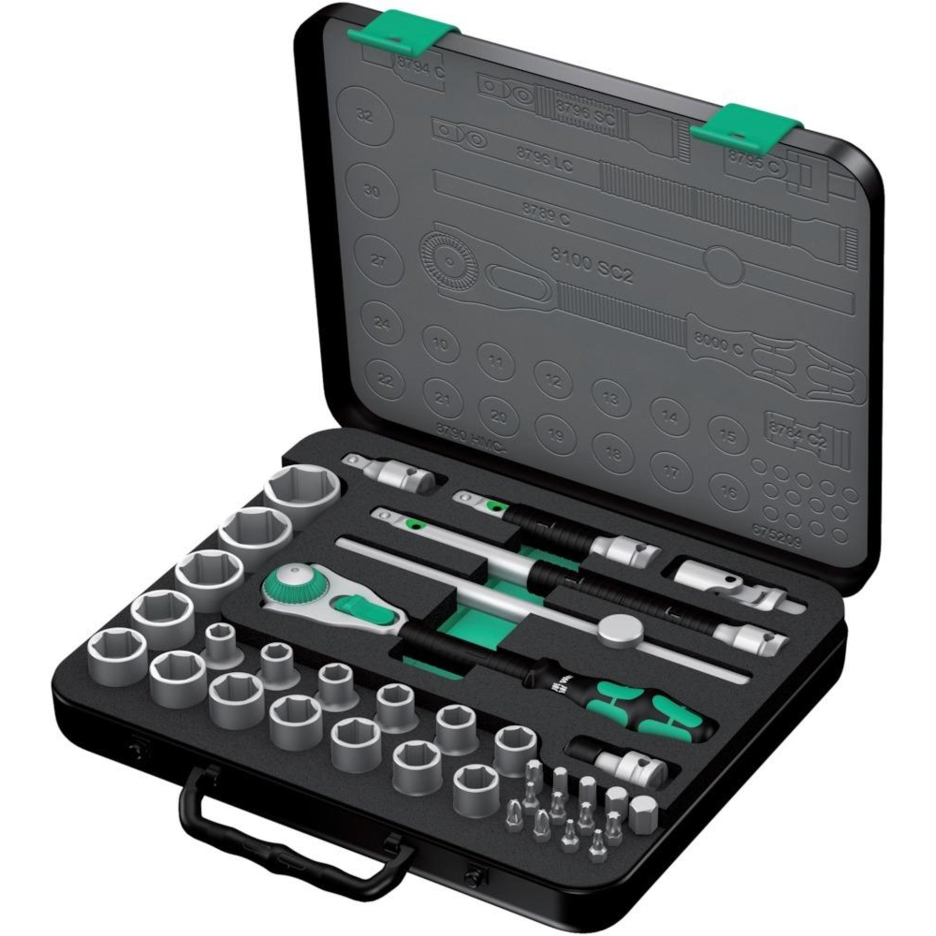 Steckschlüssel-Garnitur 1/2" ZYKLOP speed 37-teilig Wera