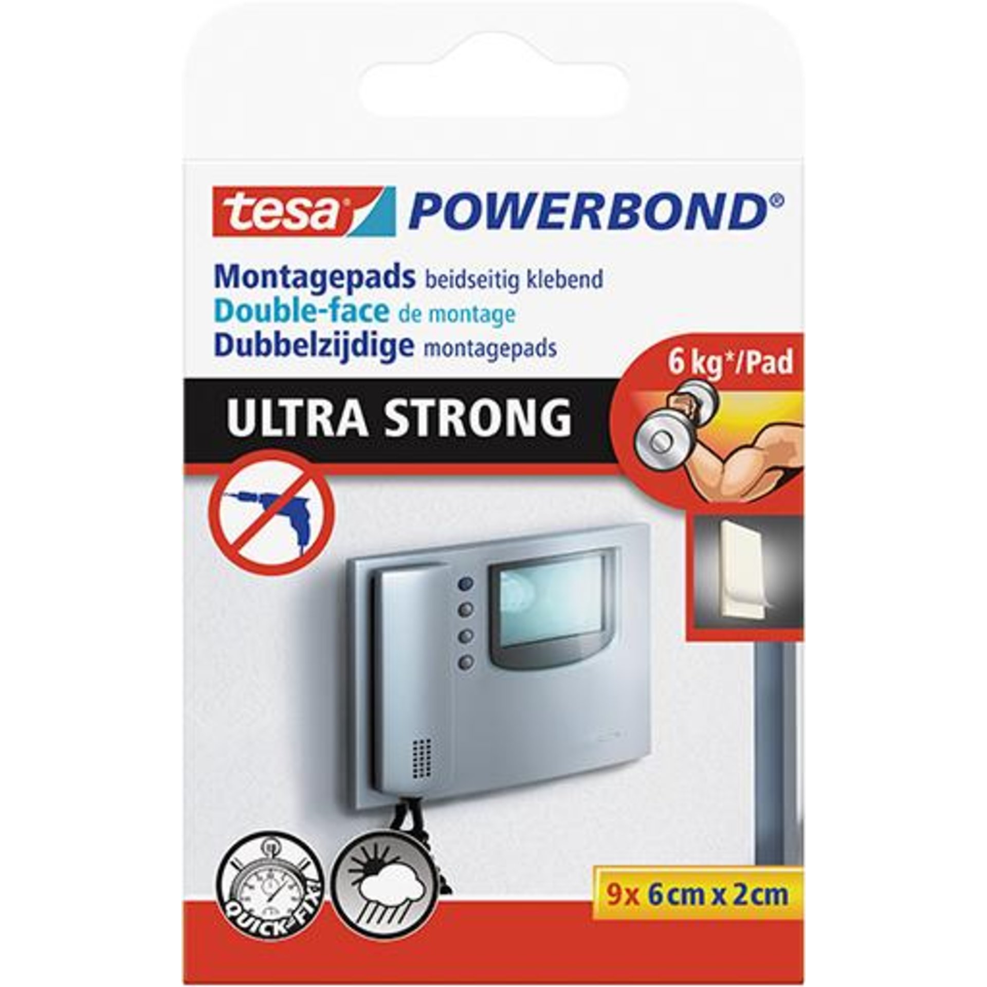 TESA POWERBOND PADS 9 X 0,06 M : 20 MM