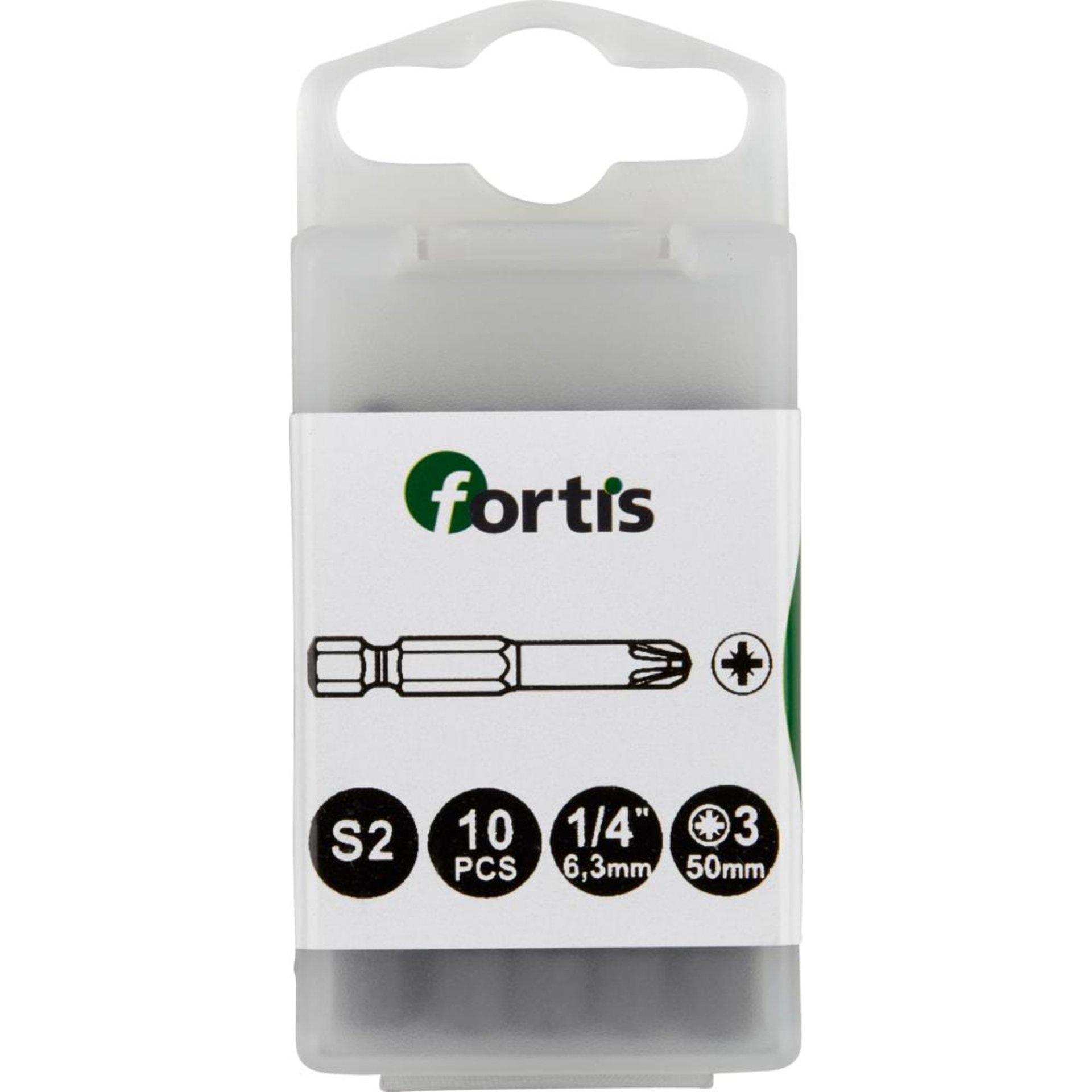 Bit zähhart 1/4" DIN3126 E6,3 PZ3x50mm 10er Pack FORTIS