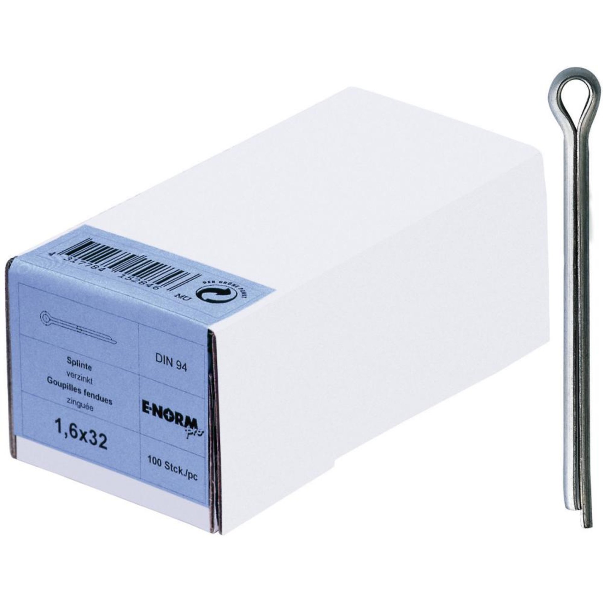 DIN 94, Splint, galvanisch verzinkt