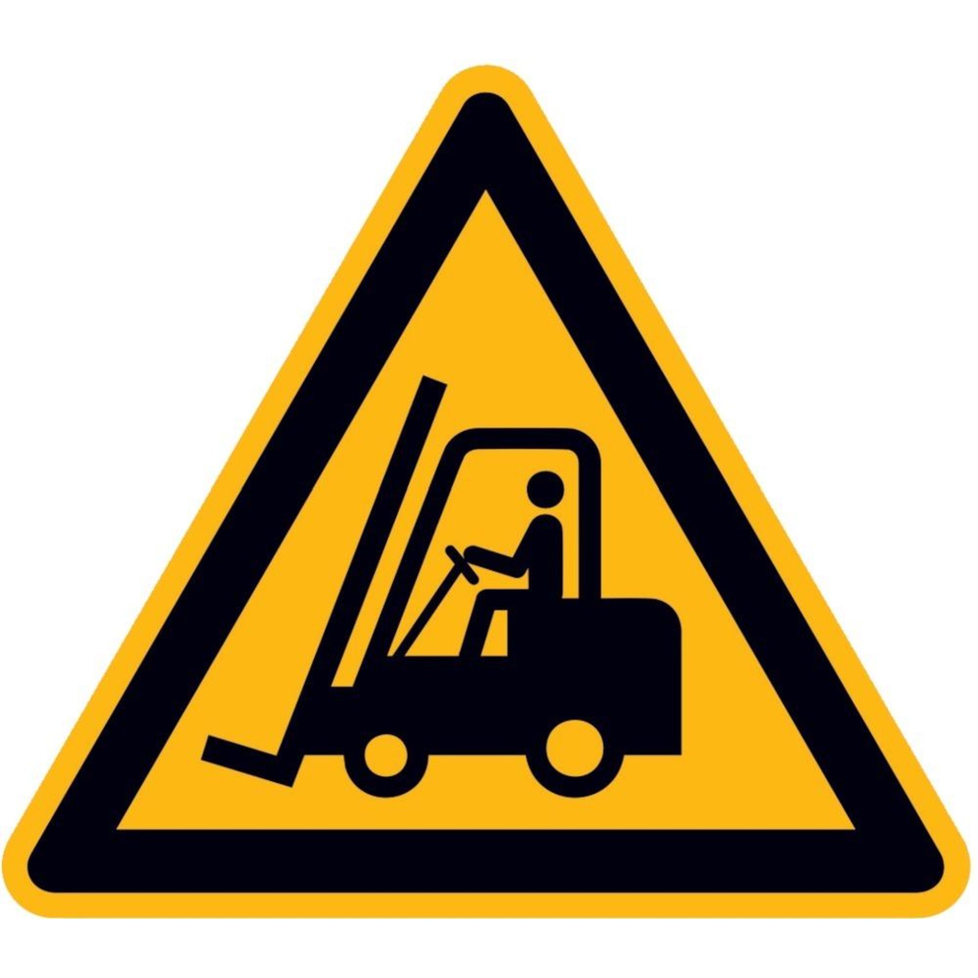 Warnschild, Warnung vor Flurförderzeugen