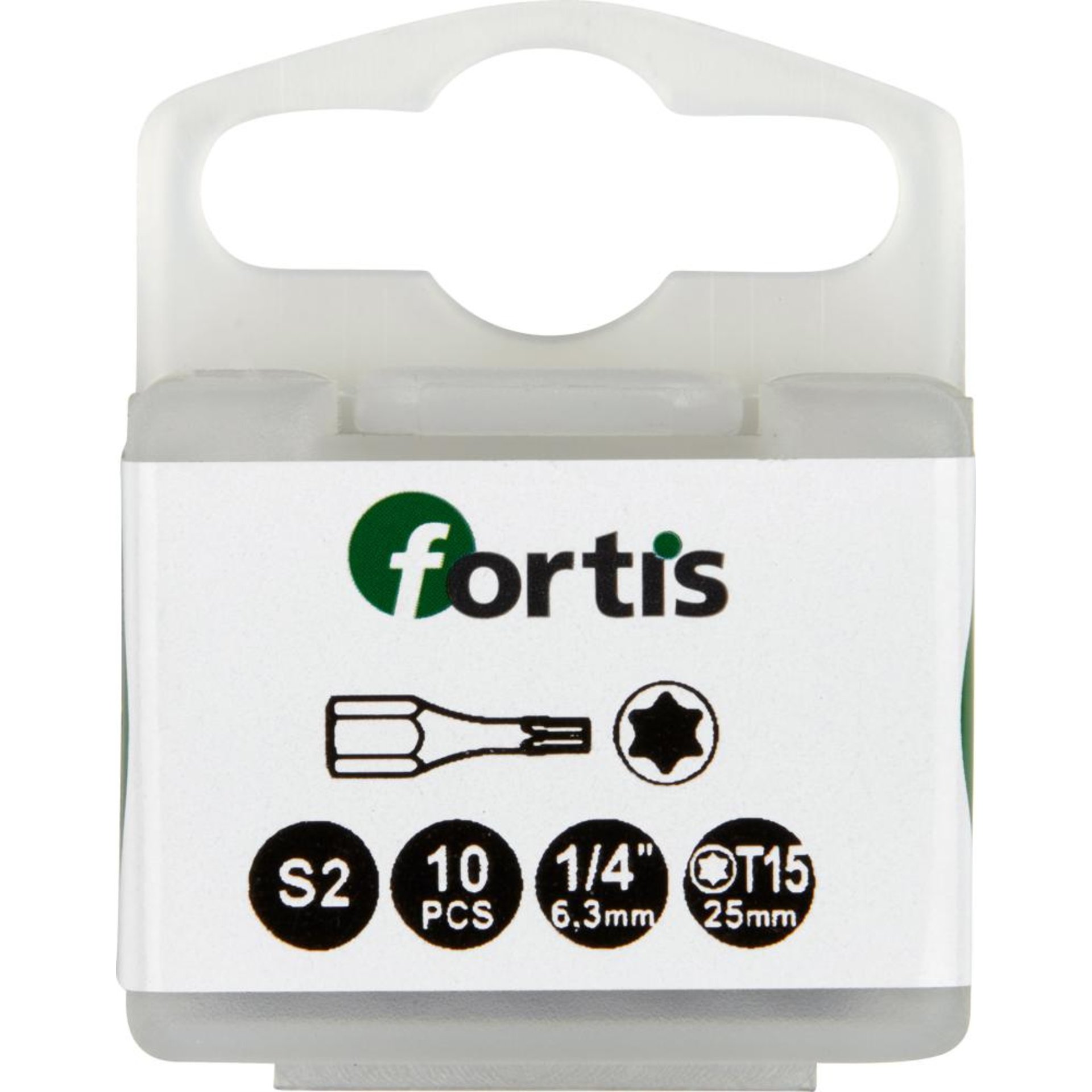 Bit Torsion 1/4" DIN3126 C6,3 T15x25mm 10er Pack FORTIS