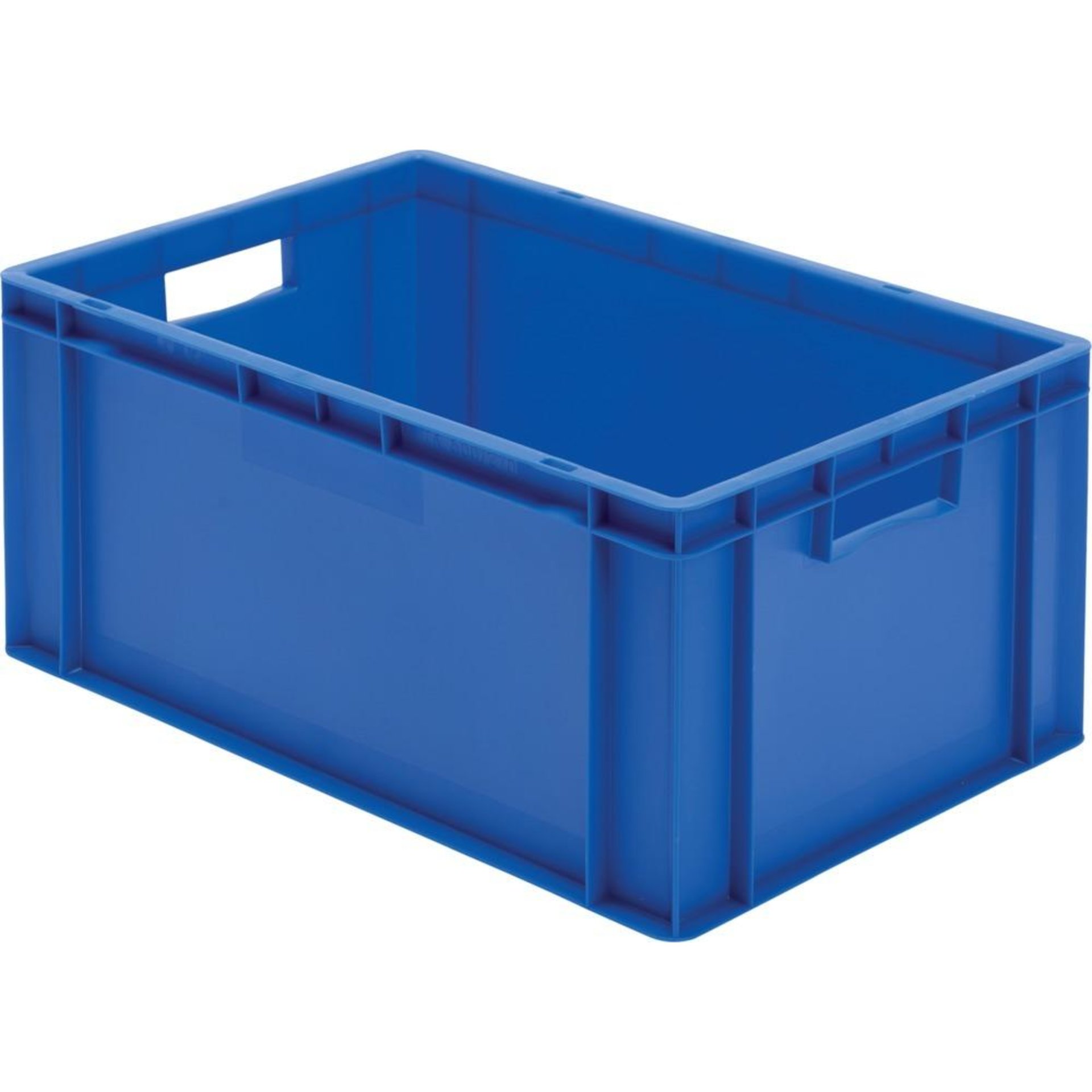Transport-Stapelkasten B600xT400xH270 mm blau, geschlossen mit Griffloch LA-KA-PE