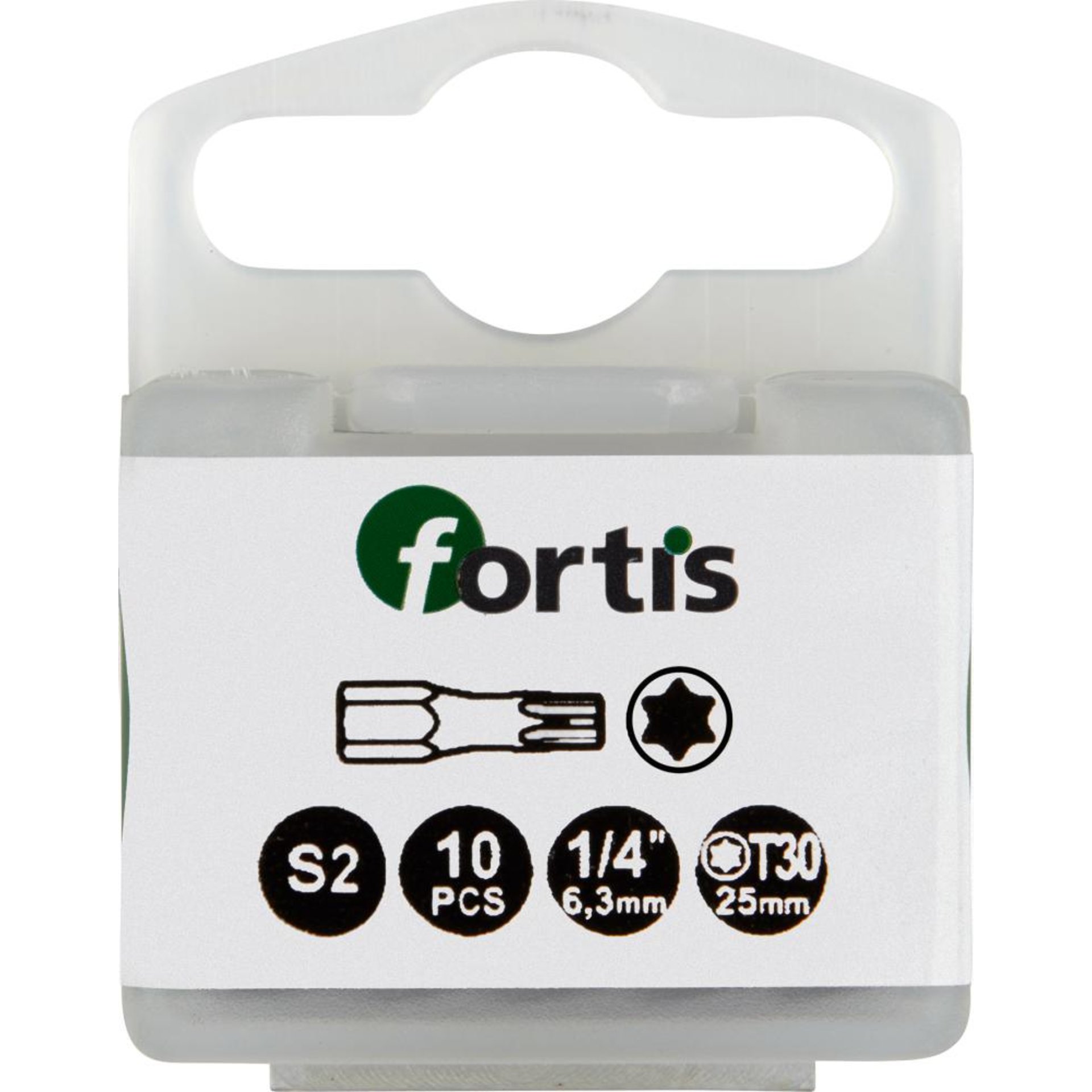 Bit Torsion 1/4" DIN3126 C6,3 T30x25mm 10er Pack FORTIS