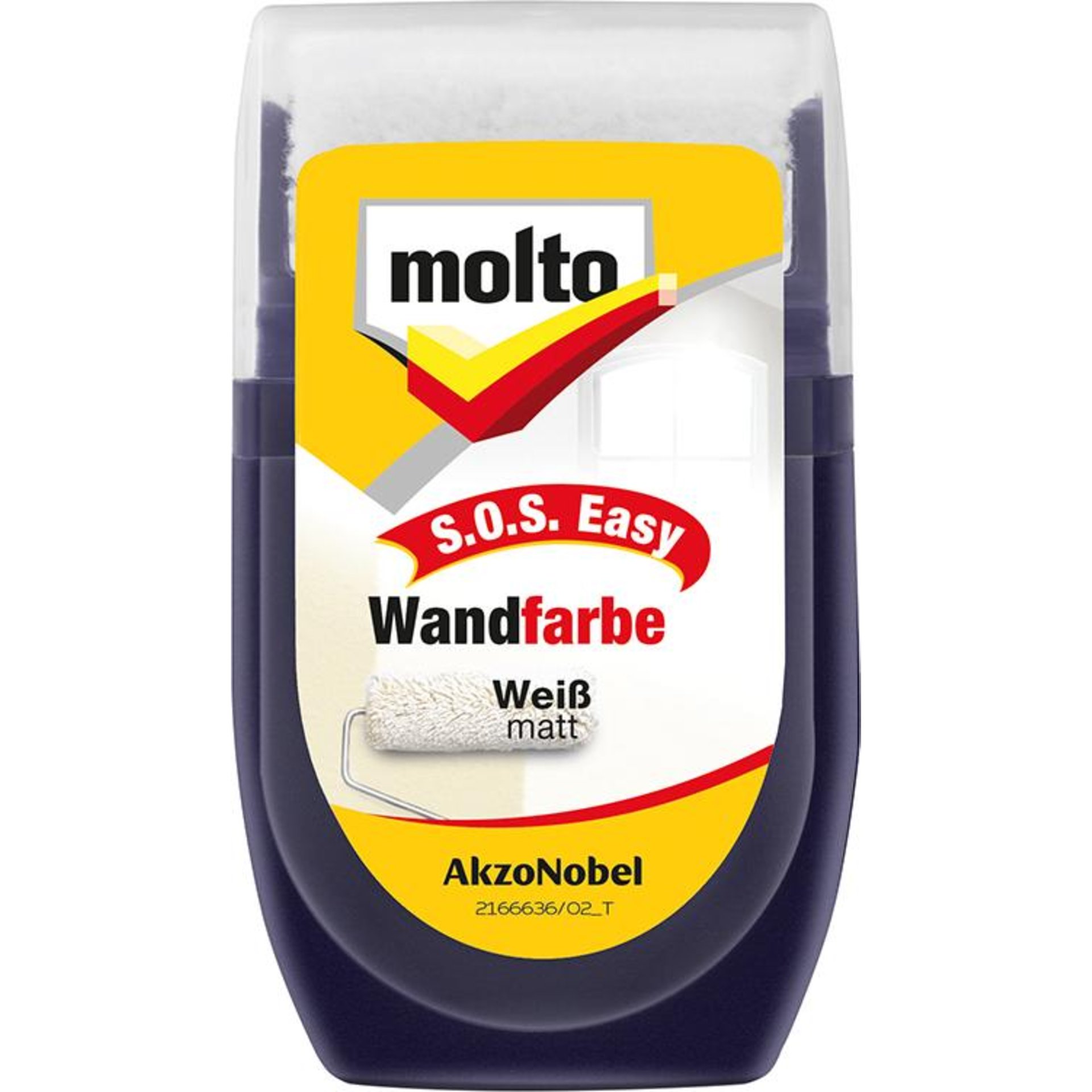 S.O.S. Wandfarbe 30 ml Ausbesserungsfarbe Farbroller weiß molto
