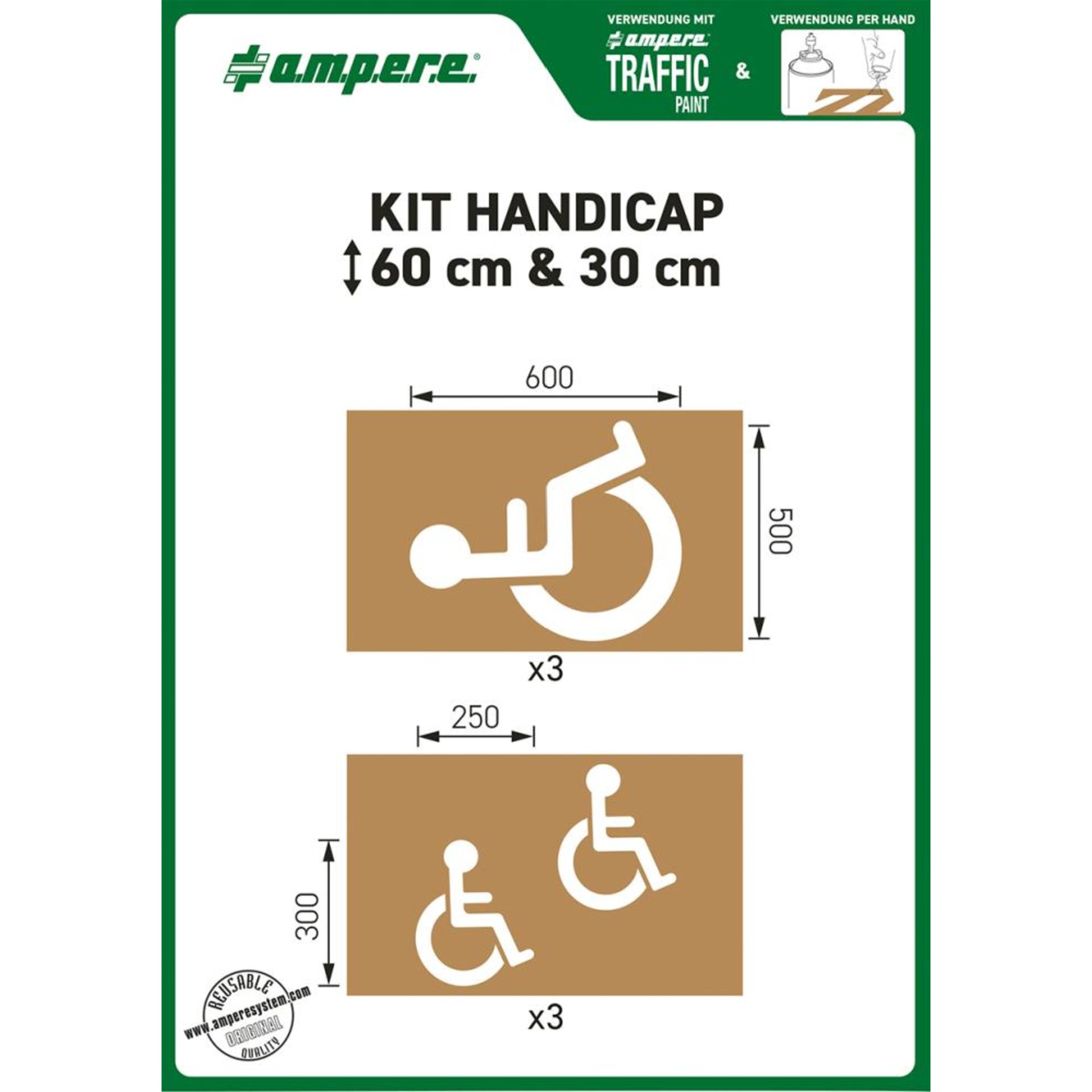 Schablonenset Schablonen KIT Handicap 60 cm & 30 cm