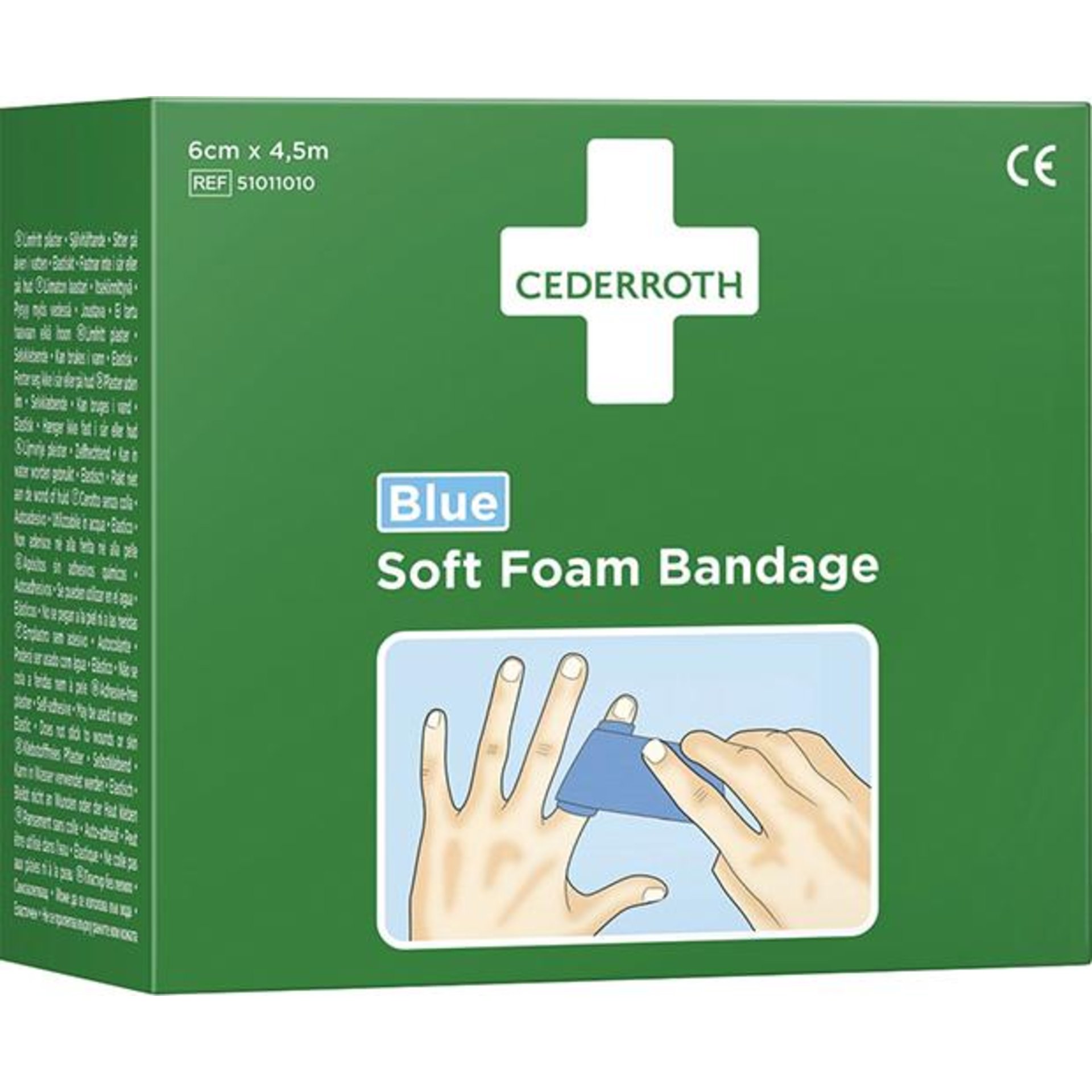 Schaumbandage blau, 6cm x 4,5m CEDERROTH