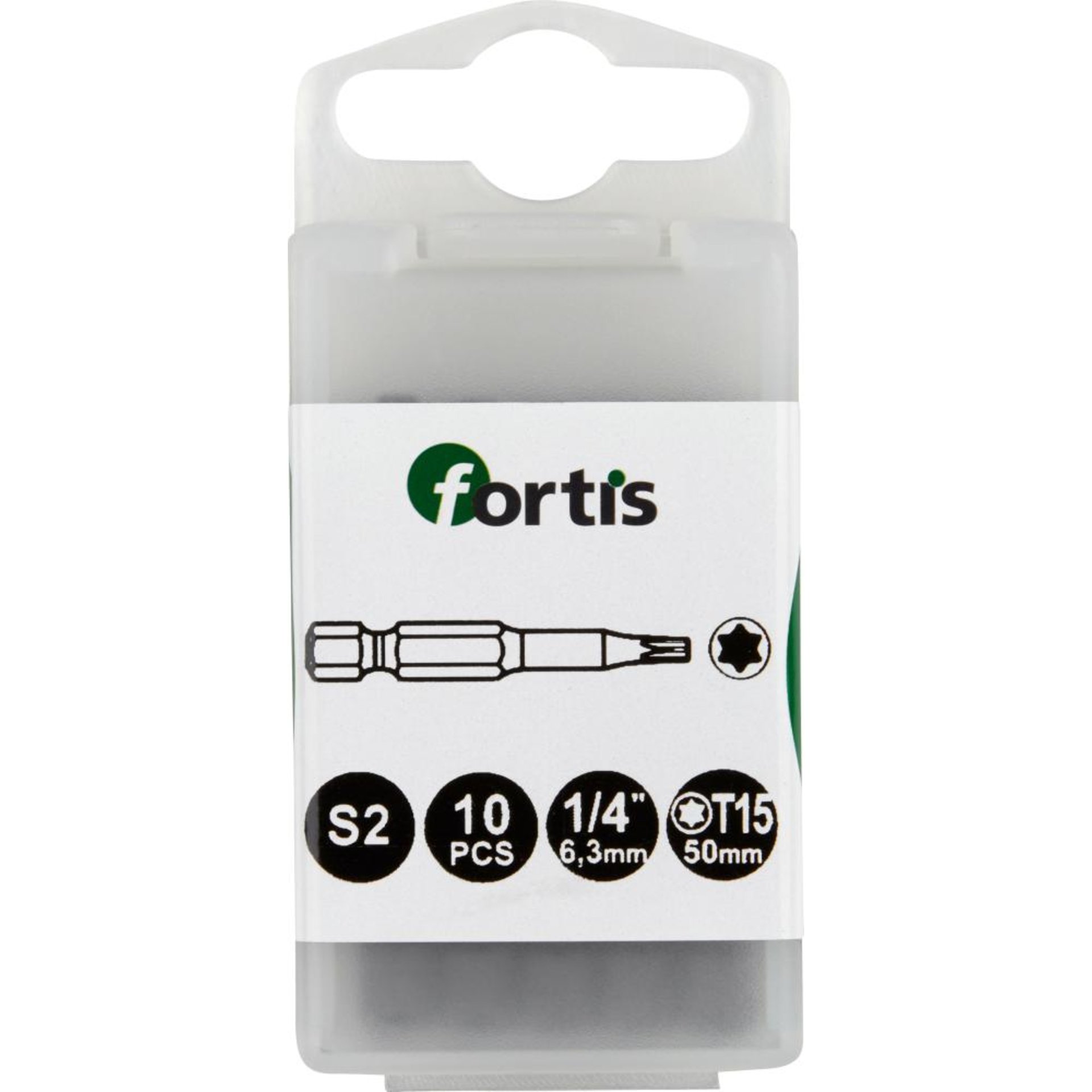 Bit zähhart 1/4" DIN3126 E6,3 T15x50mm 10er Pack FORTIS