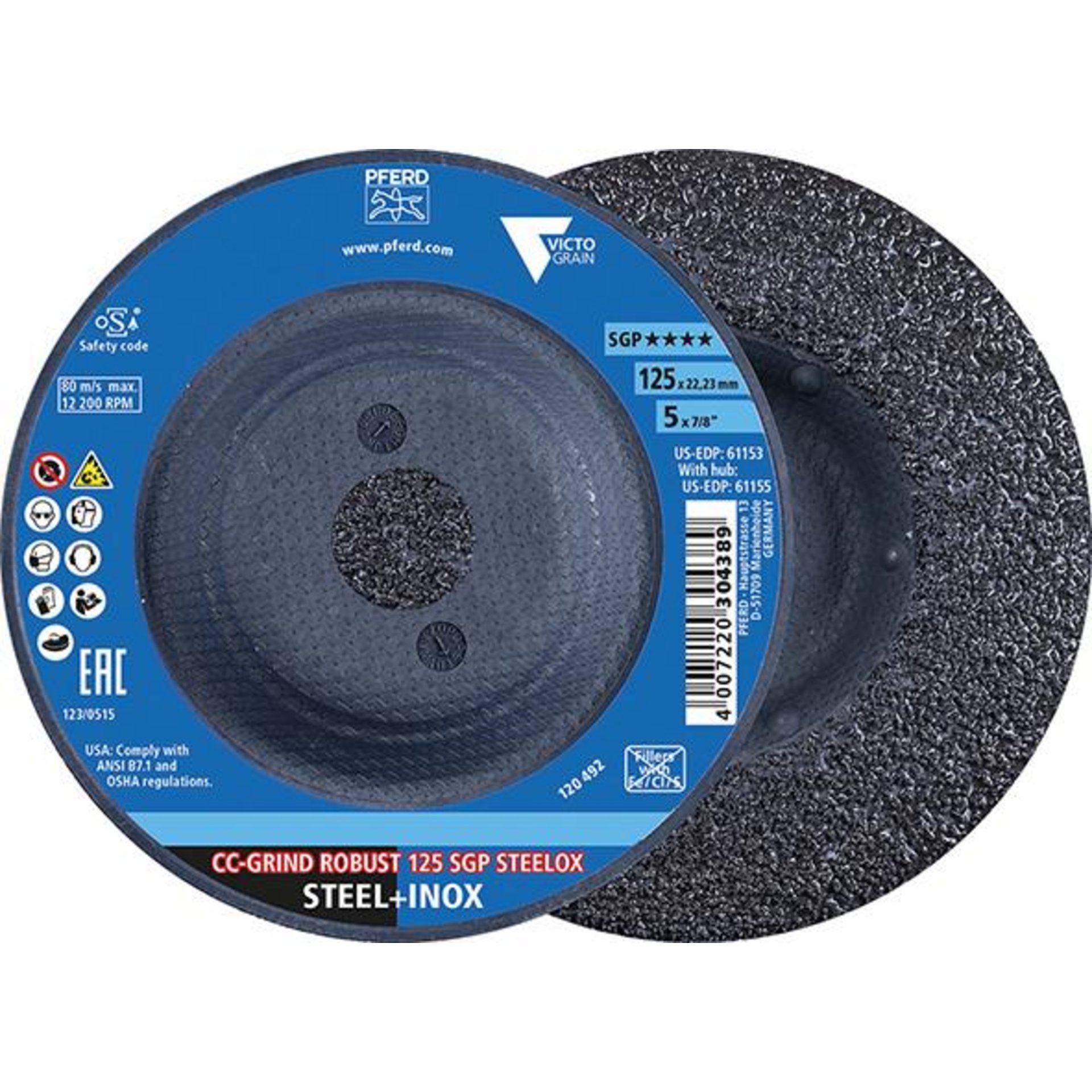 Schleifscheibe SGP CC-GRIND-ROBUST STEELOX 125mm VICTOGRAIN Pferd