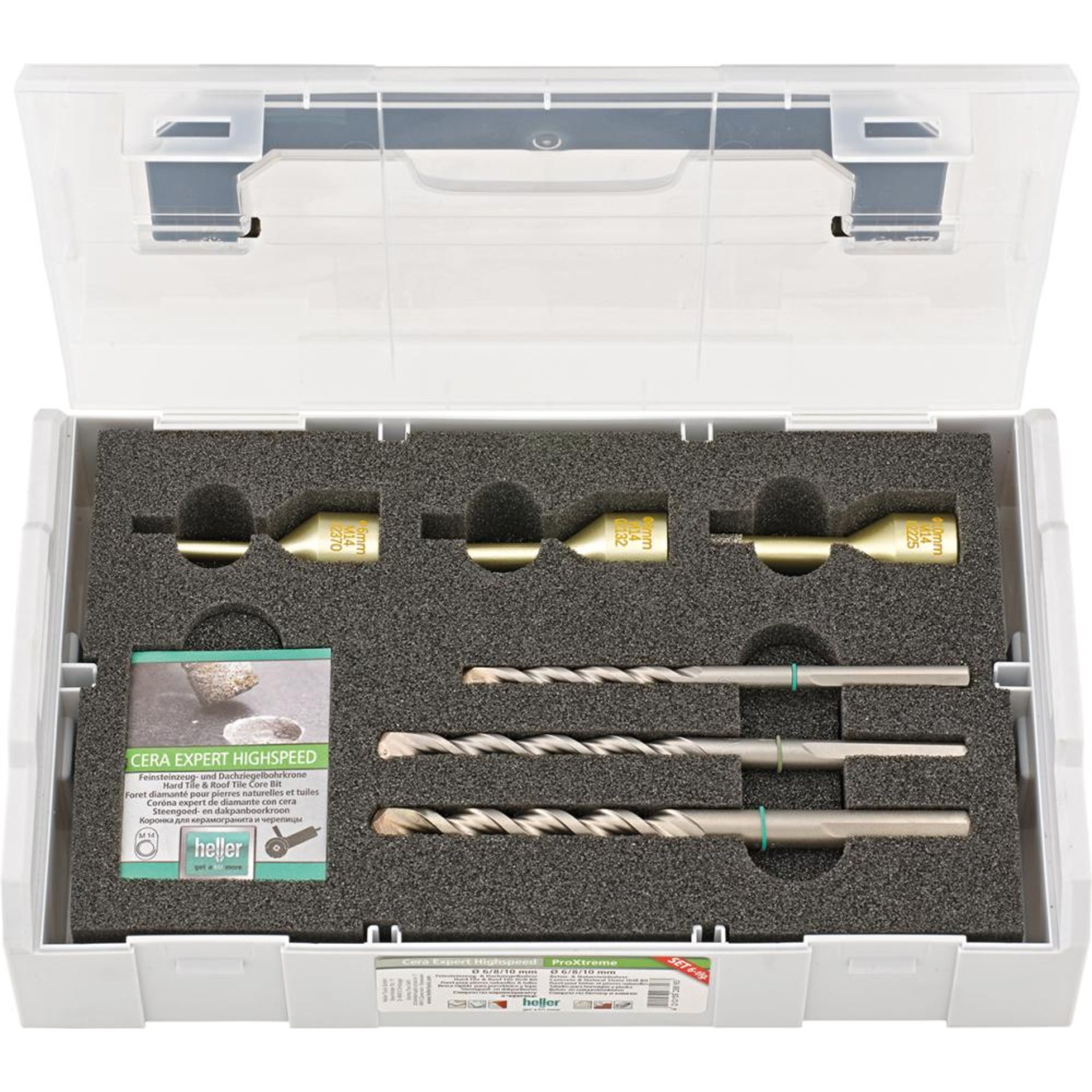 Diamant-Bohrersatz CERA EXPERT Highspeed 6-tlg., 6/8/10mm, M14 heller