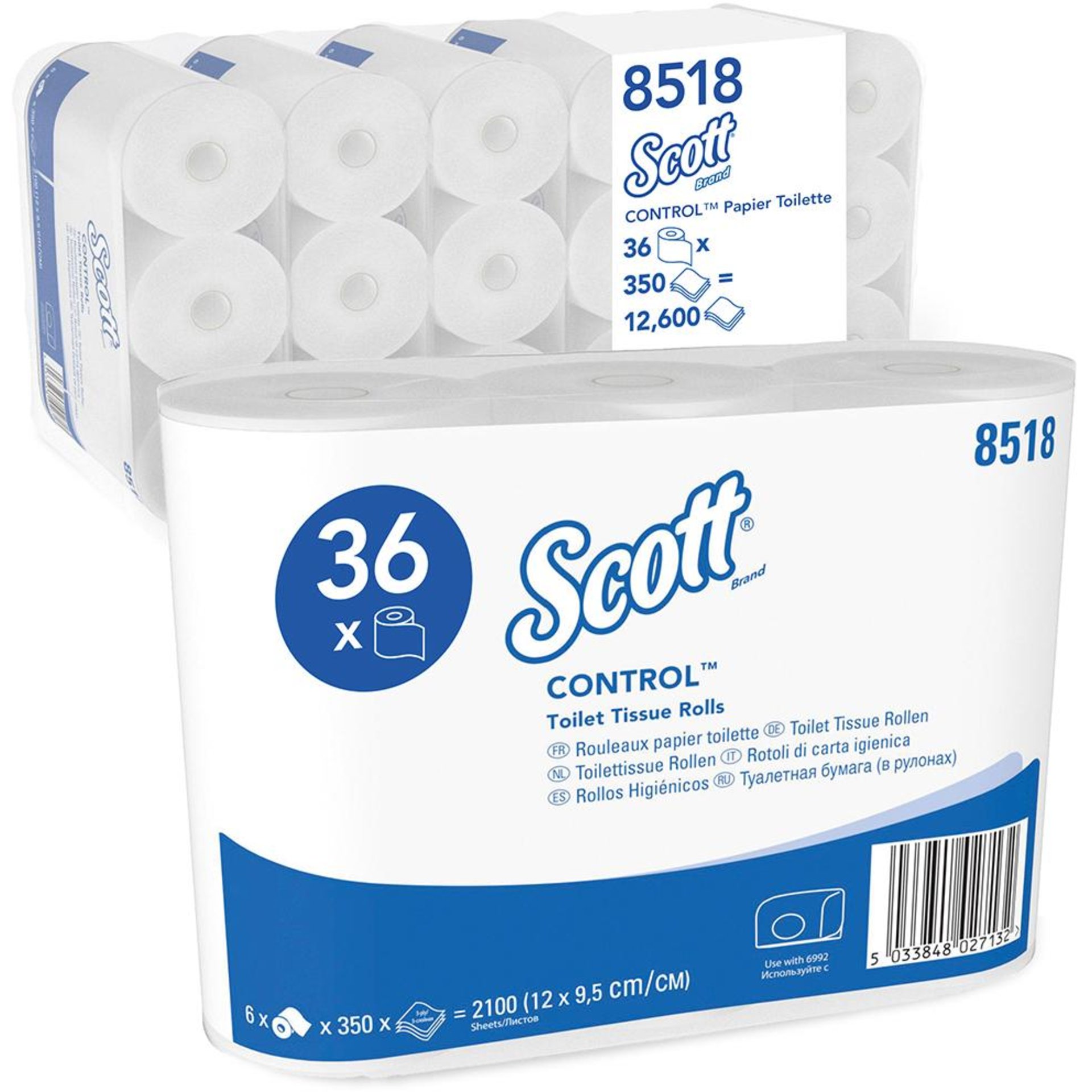 SCOTT 350 Toilet-Tissue 3lag. hochweiß 6x350Blatt