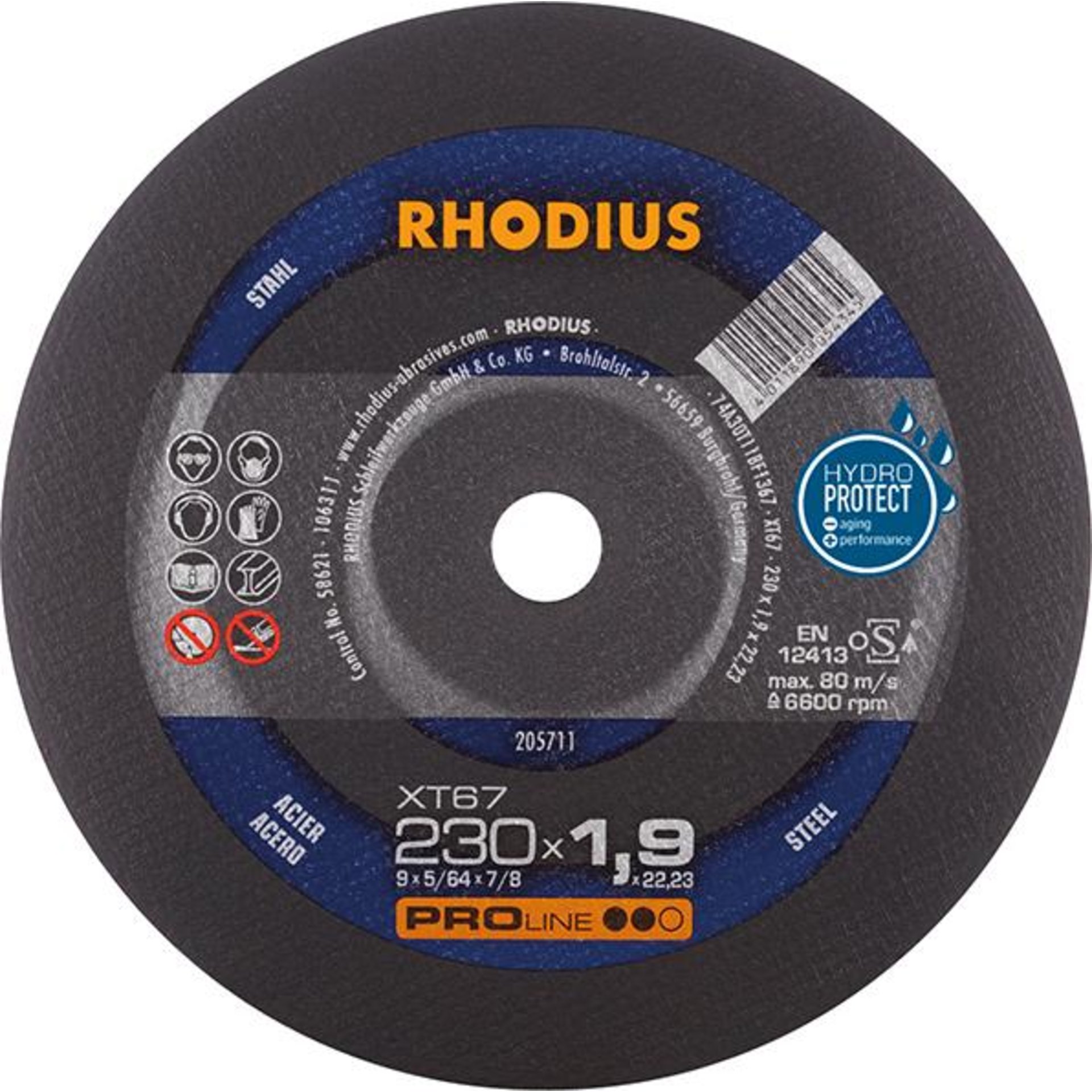 Trennscheibe XT67 230 x 1,9mm ger. Rhodius