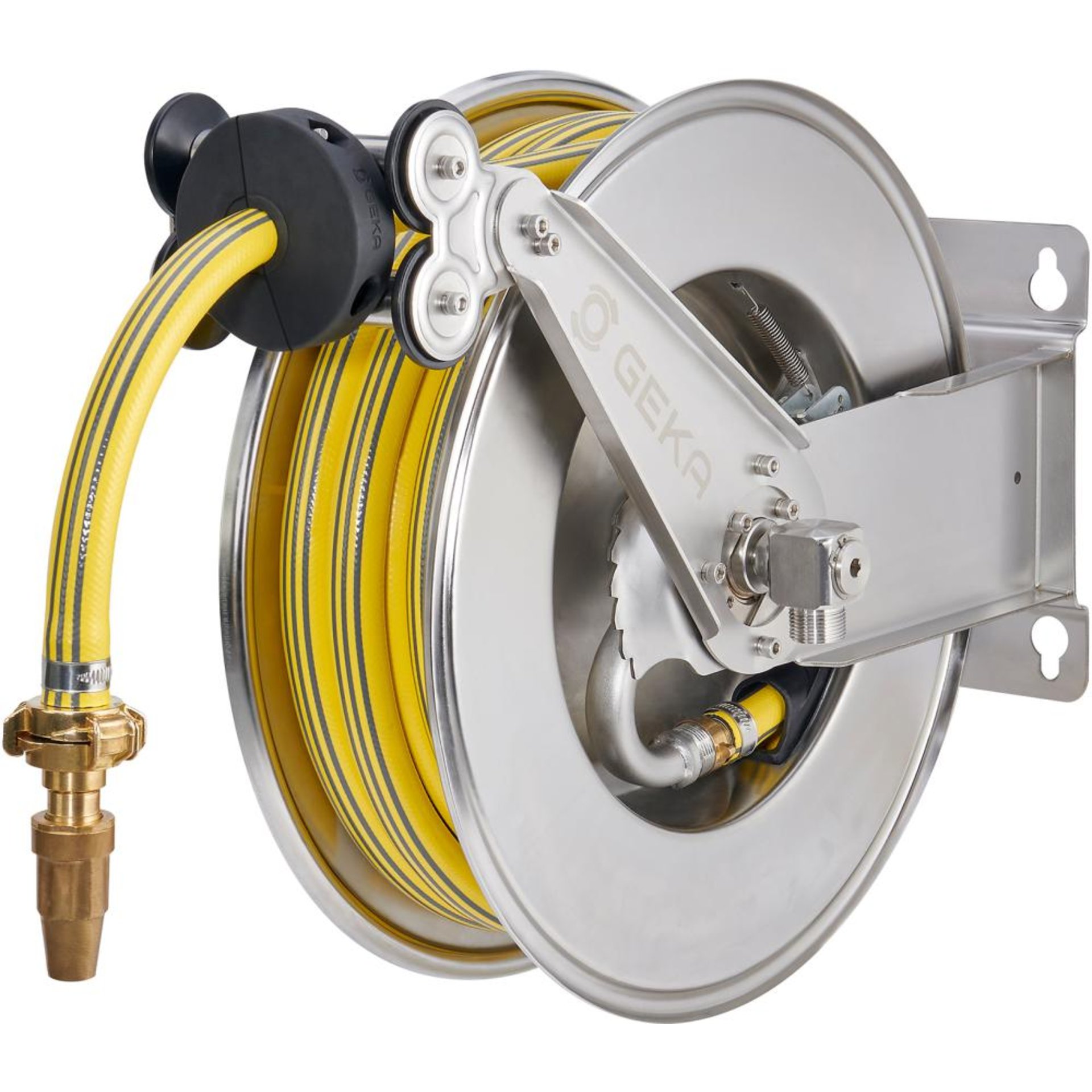 Schlauchaufroller EA15SK,Edelstahl, inkl. 12,5m PVC-Schlauch 3/4" & Arm.