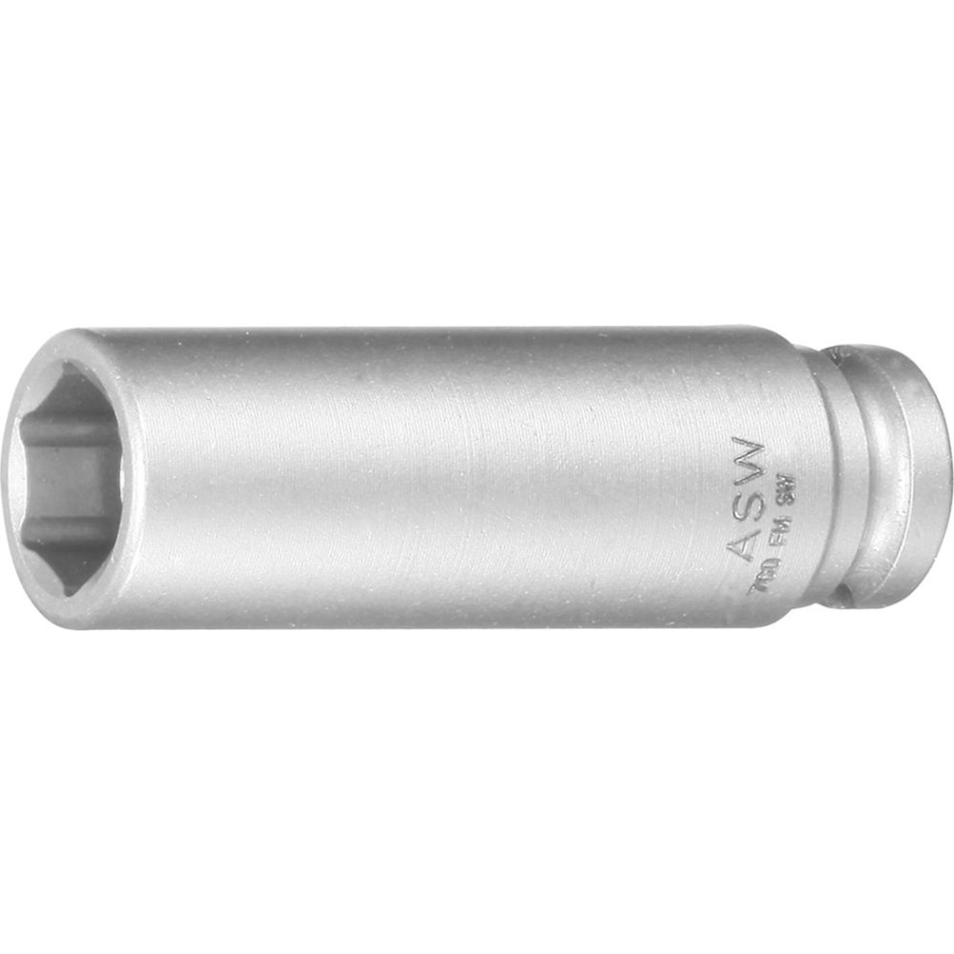Kraft- Steckschlüsseleinsatz lang mit Federmagnet 1/4"10mm ASW