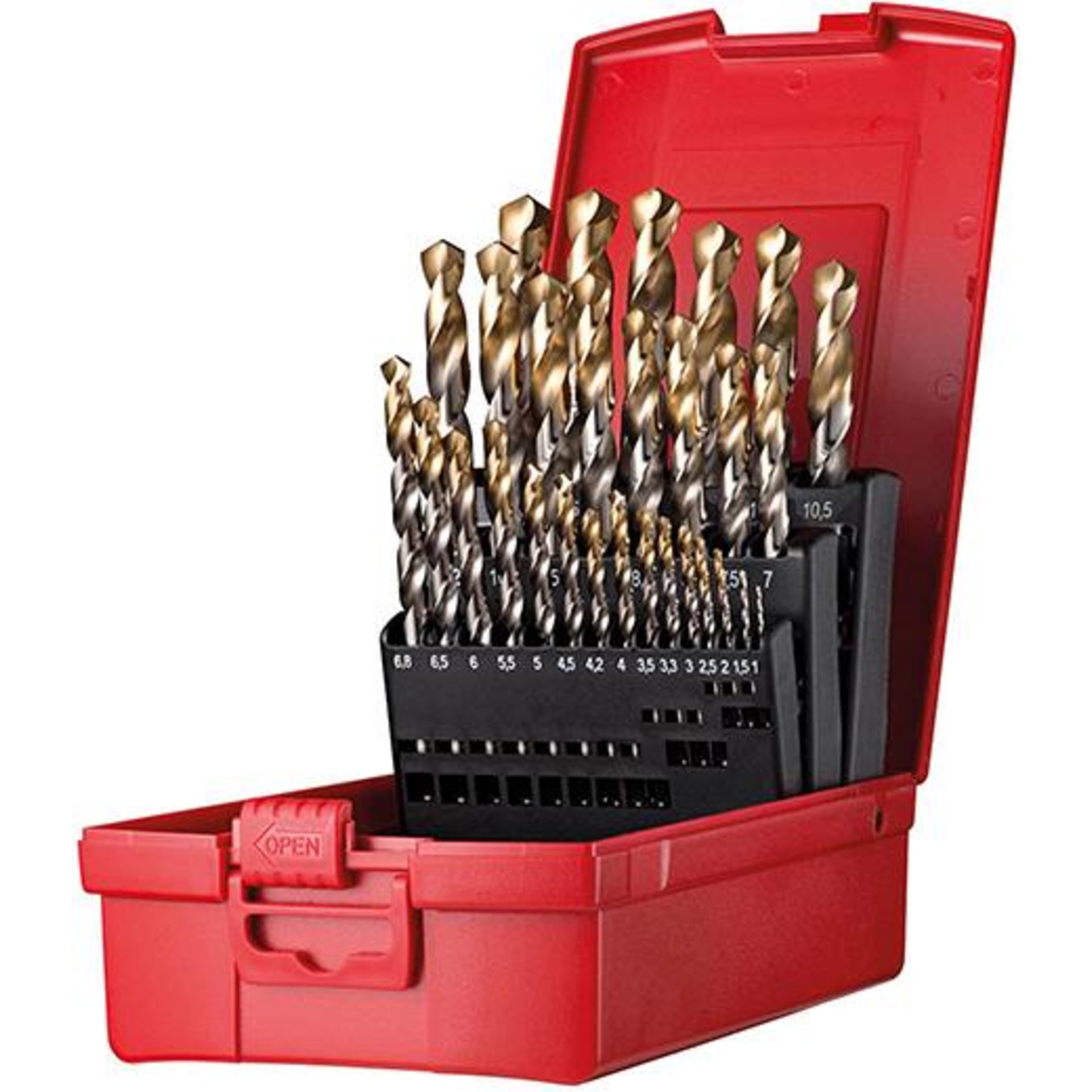 Spiralbohrer Set 1-13mm x0,5+KL A002 in Box 118G Typ N 4xD 29tlg. Tin Tip A095206 Dormer