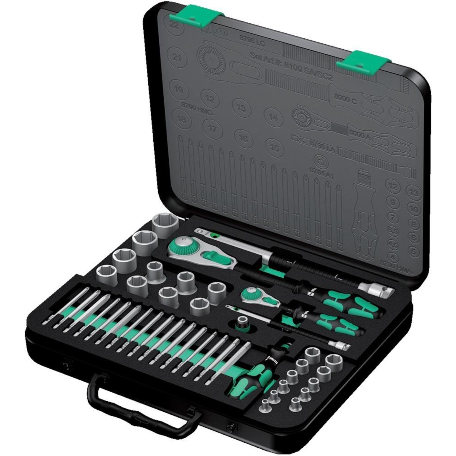 Steckschlüssel-Garnitur 1/4"+1/2" ZYKLOP speed 43-teilig Wera